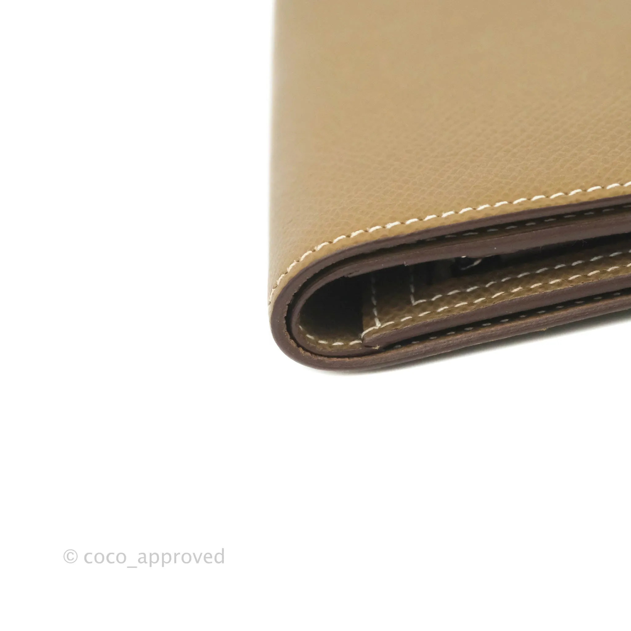 Hermes Bearn Compact Wallet Etoupe Epsom Palladium Hardware