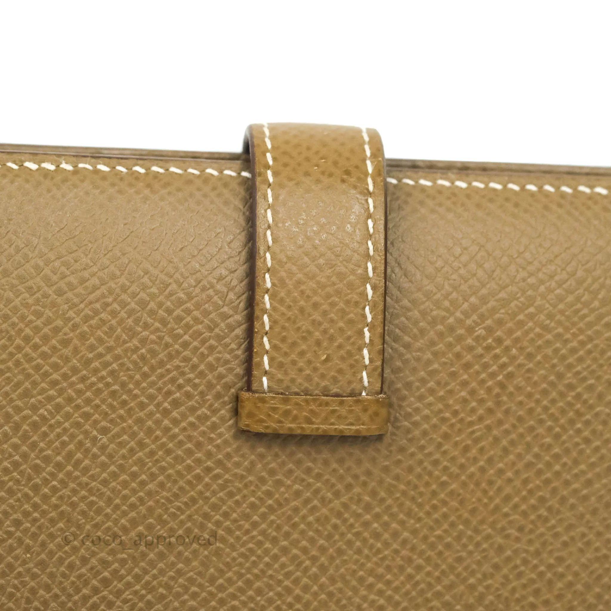Hermes Bearn Compact Wallet Etoupe Epsom Palladium Hardware