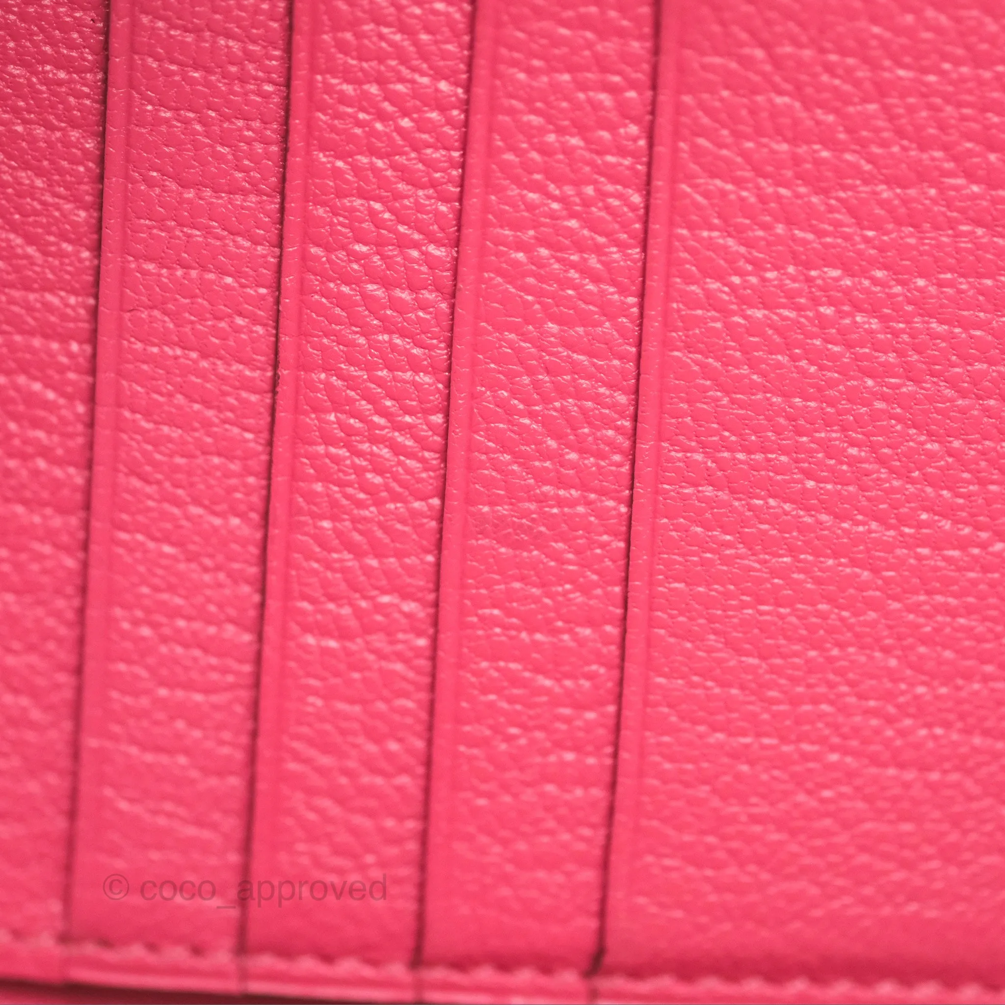 Hermes Bearn Compact Wallet Rose Azalee 8W Gold Hardware