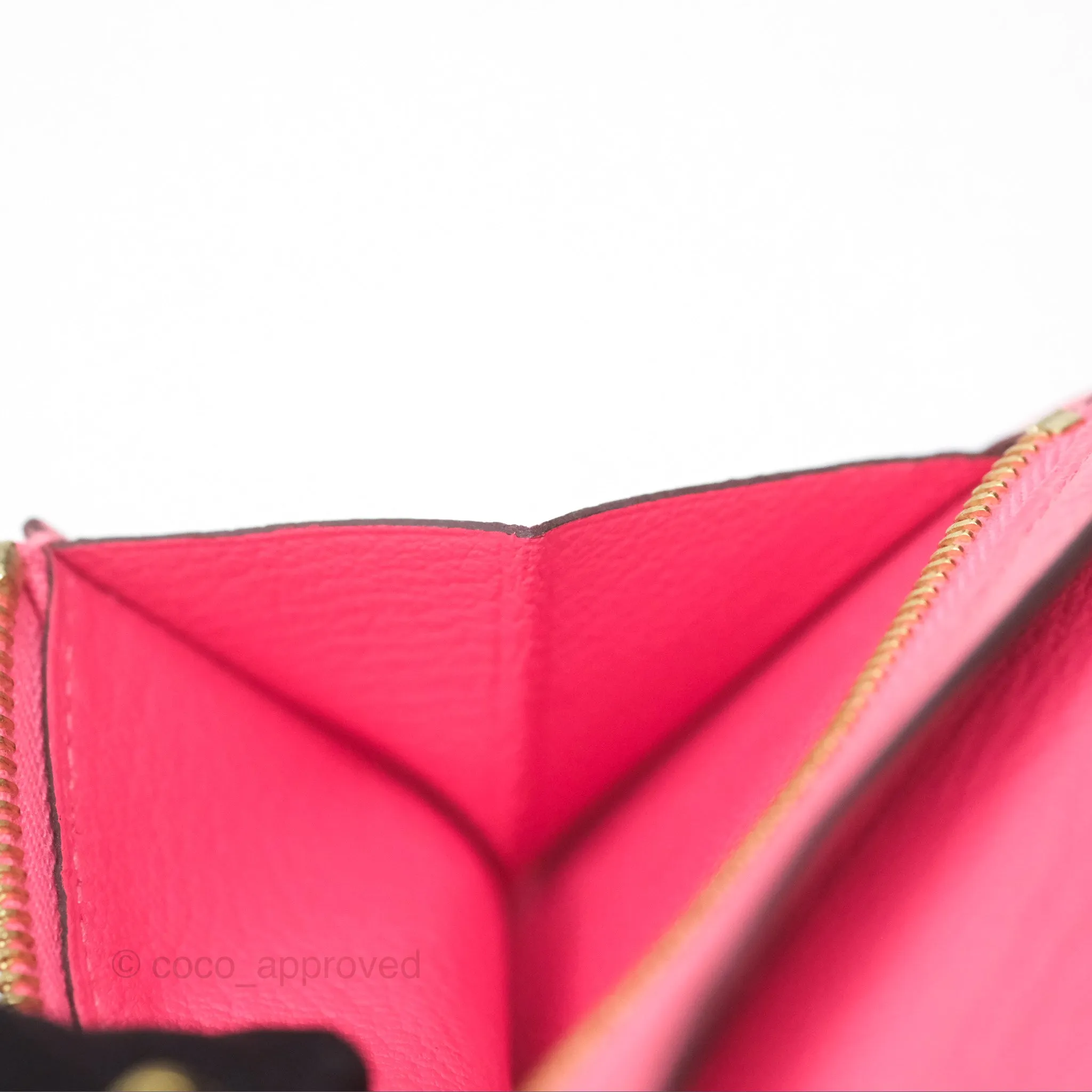 Hermes Bearn Compact Wallet Rose Azalee 8W Gold Hardware