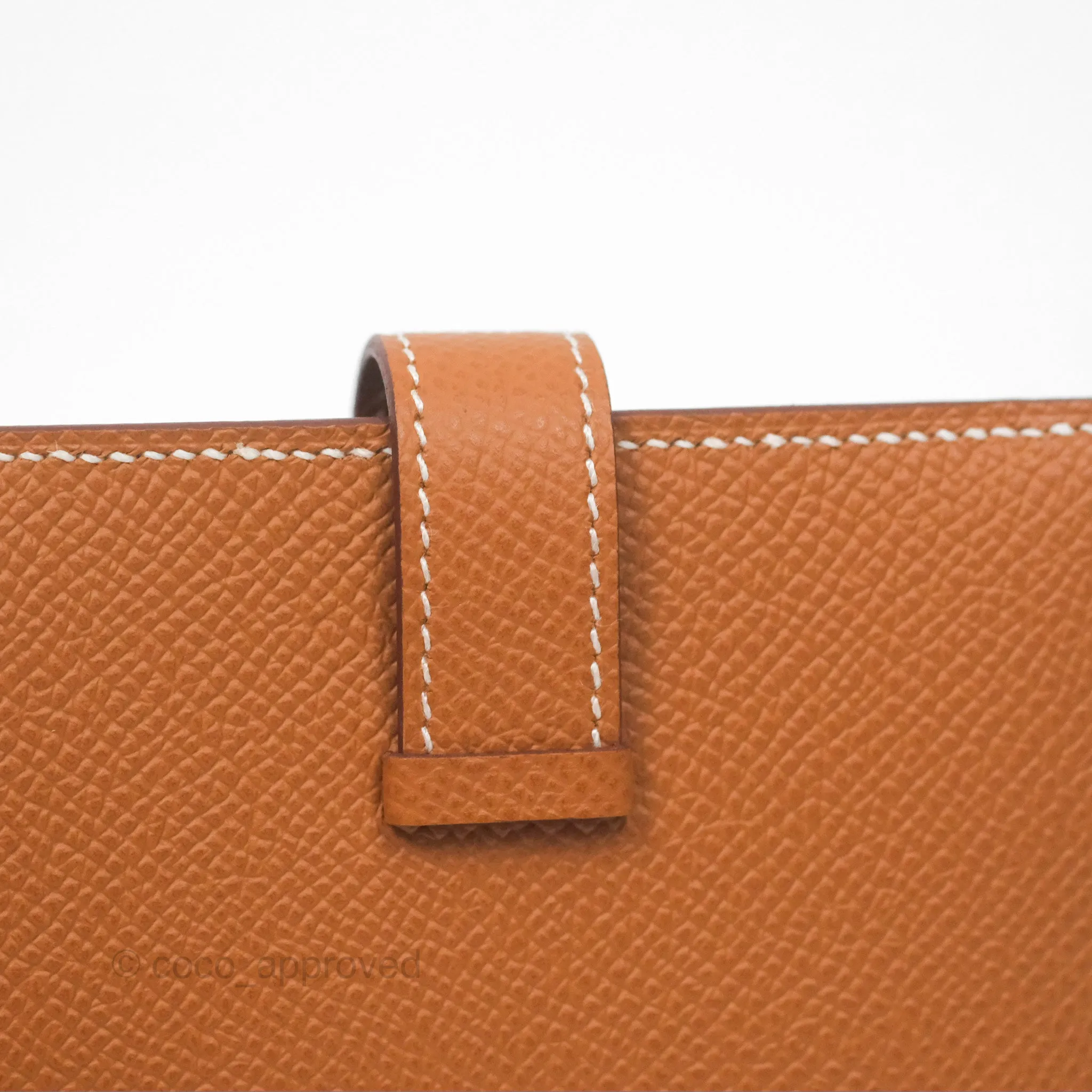 Hermes Bearn Mini Wallet Gold Epsom Gold Hardware