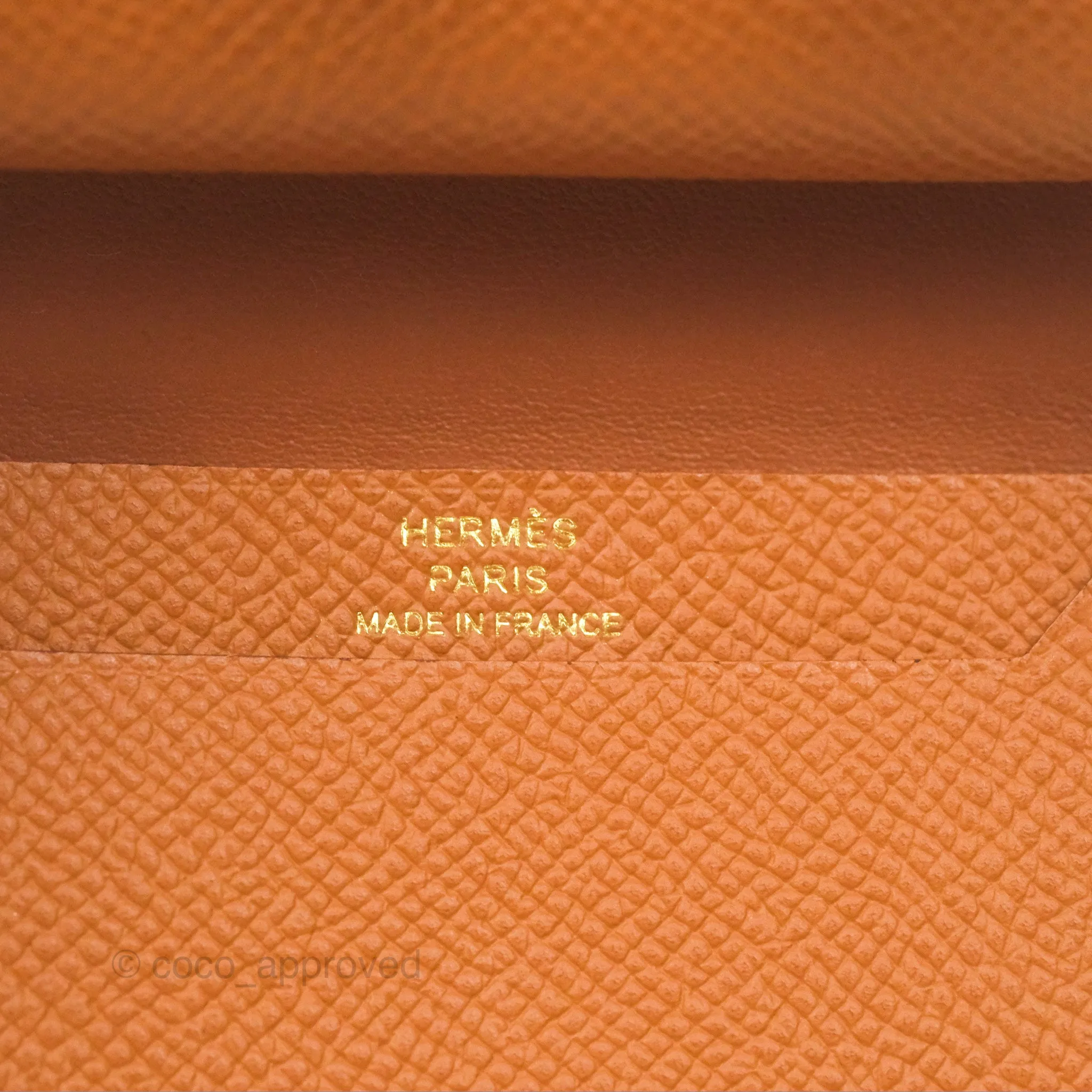Hermes Bearn Mini Wallet Gold Epsom Gold Hardware