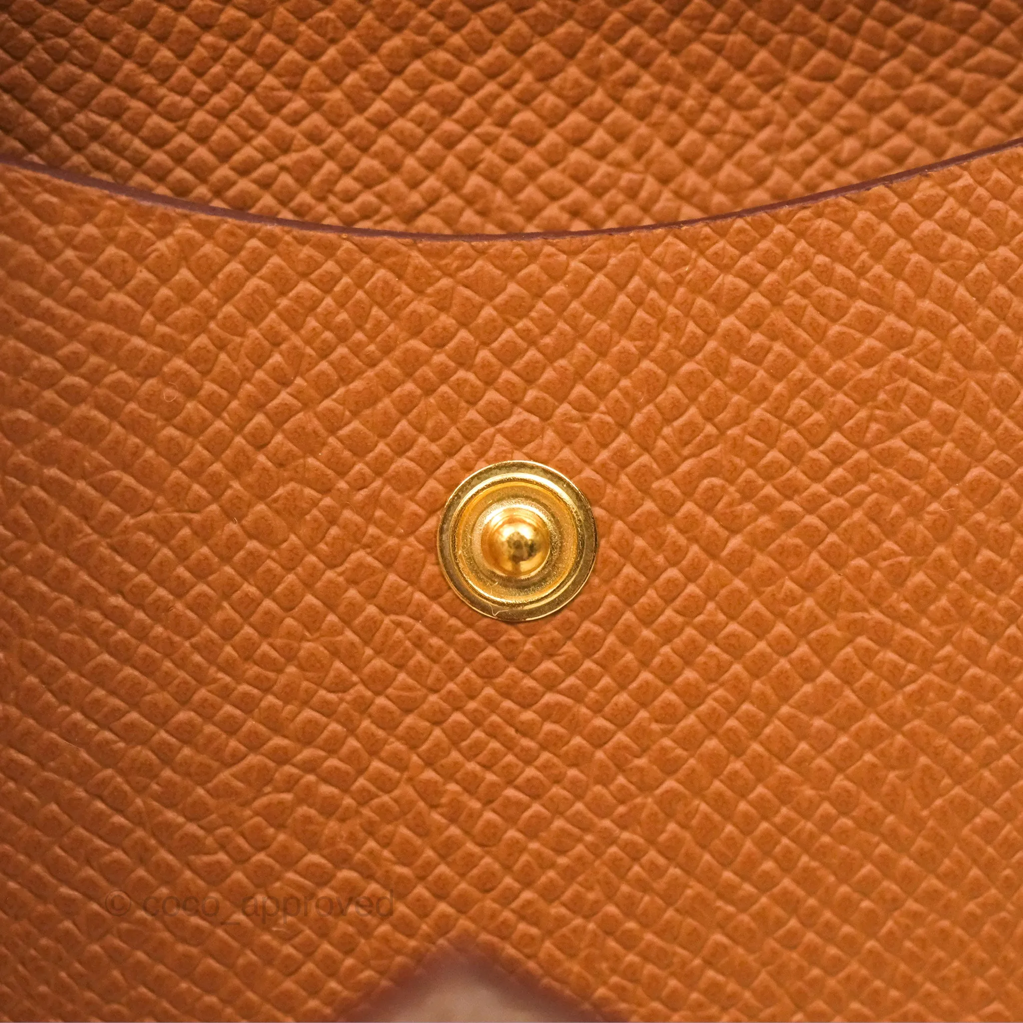 Hermes Bearn Mini Wallet Gold Epsom Gold Hardware