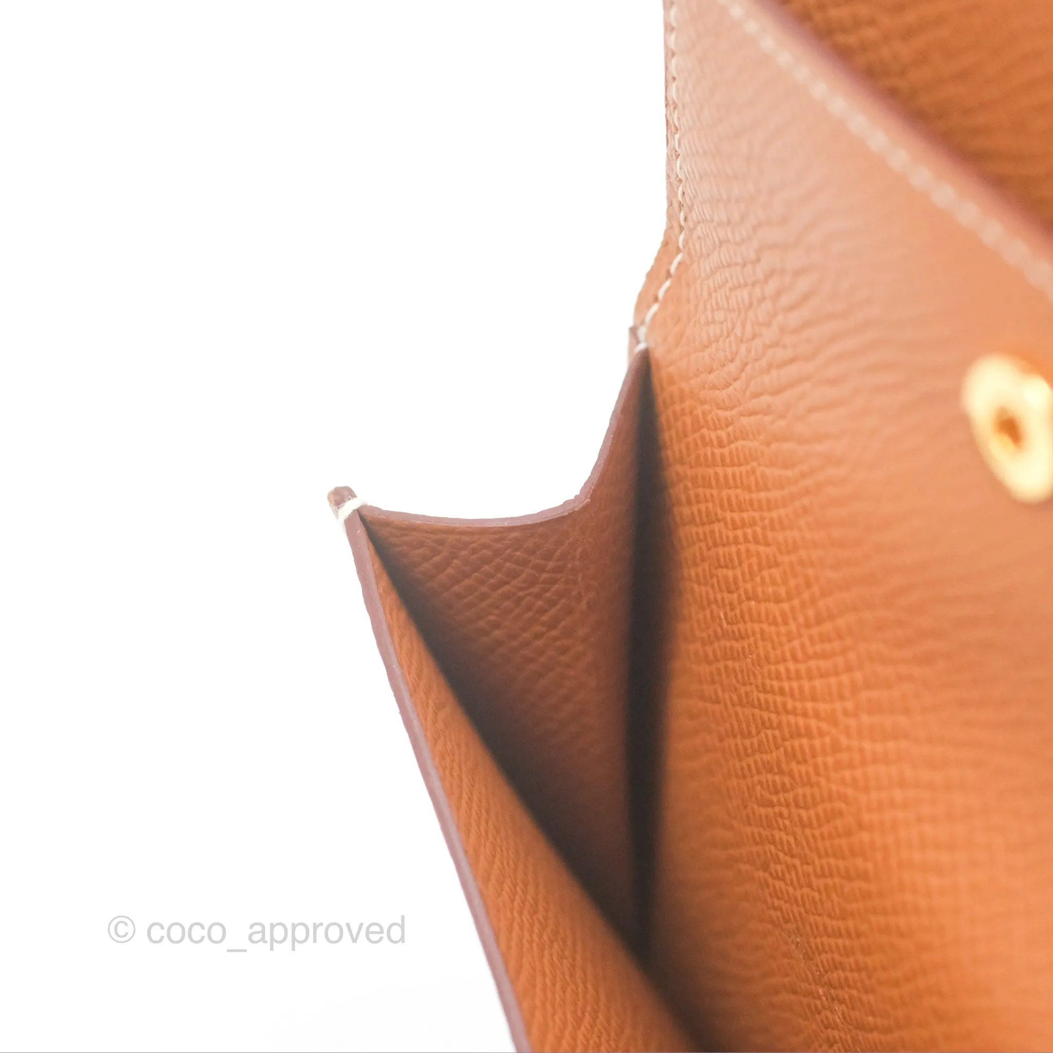 Hermes Bearn Mini Wallet Gold Epsom Gold Hardware