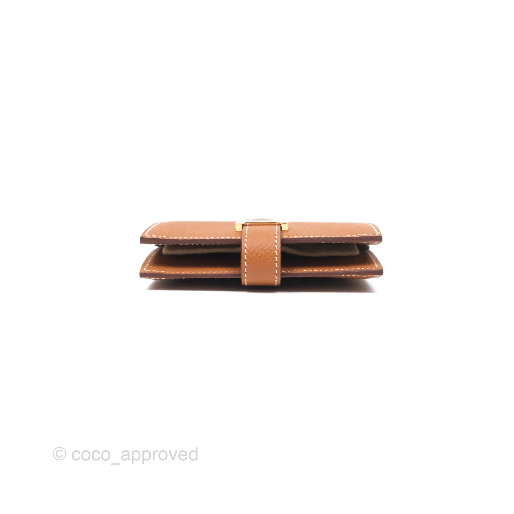 Hermes Bearn Mini Wallet Gold Epsom Gold Hardware