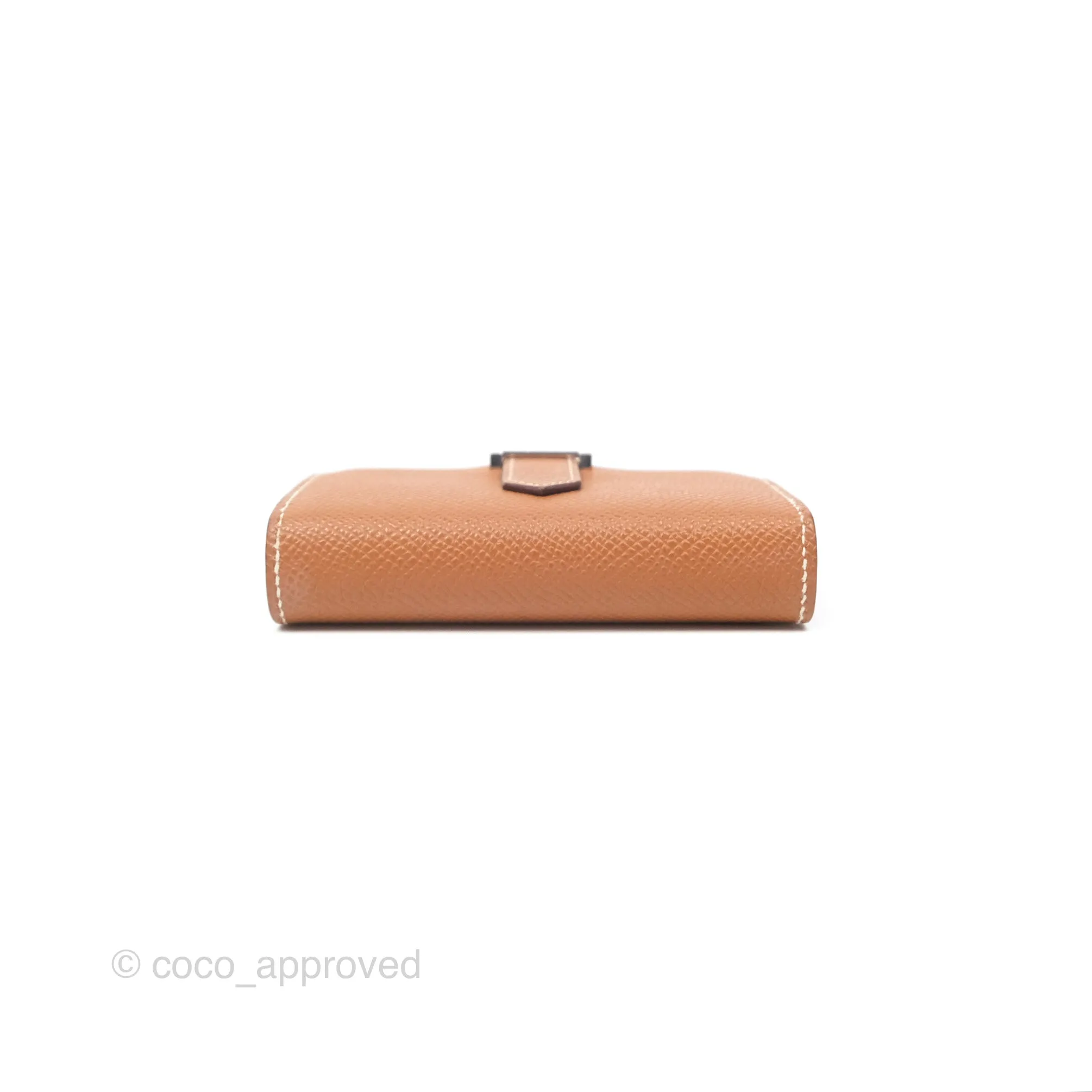 Hermes Bearn Mini Wallet Gold Epsom Palladium Hardware