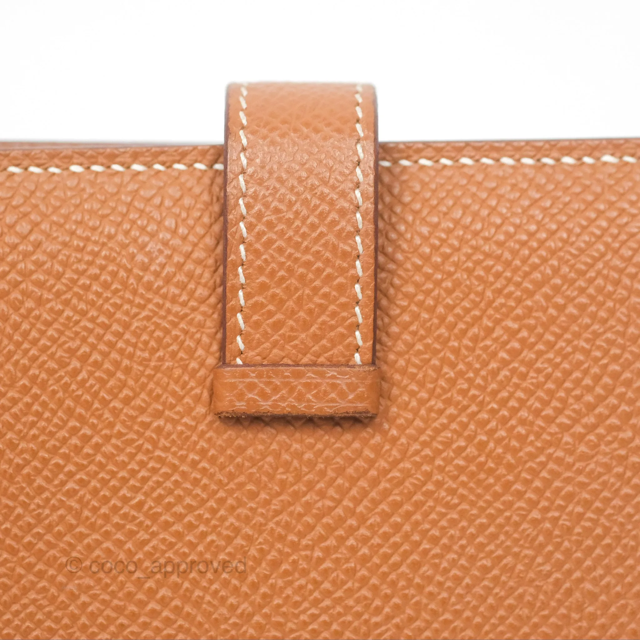 Hermes Bearn Mini Wallet Gold Epsom Palladium Hardware