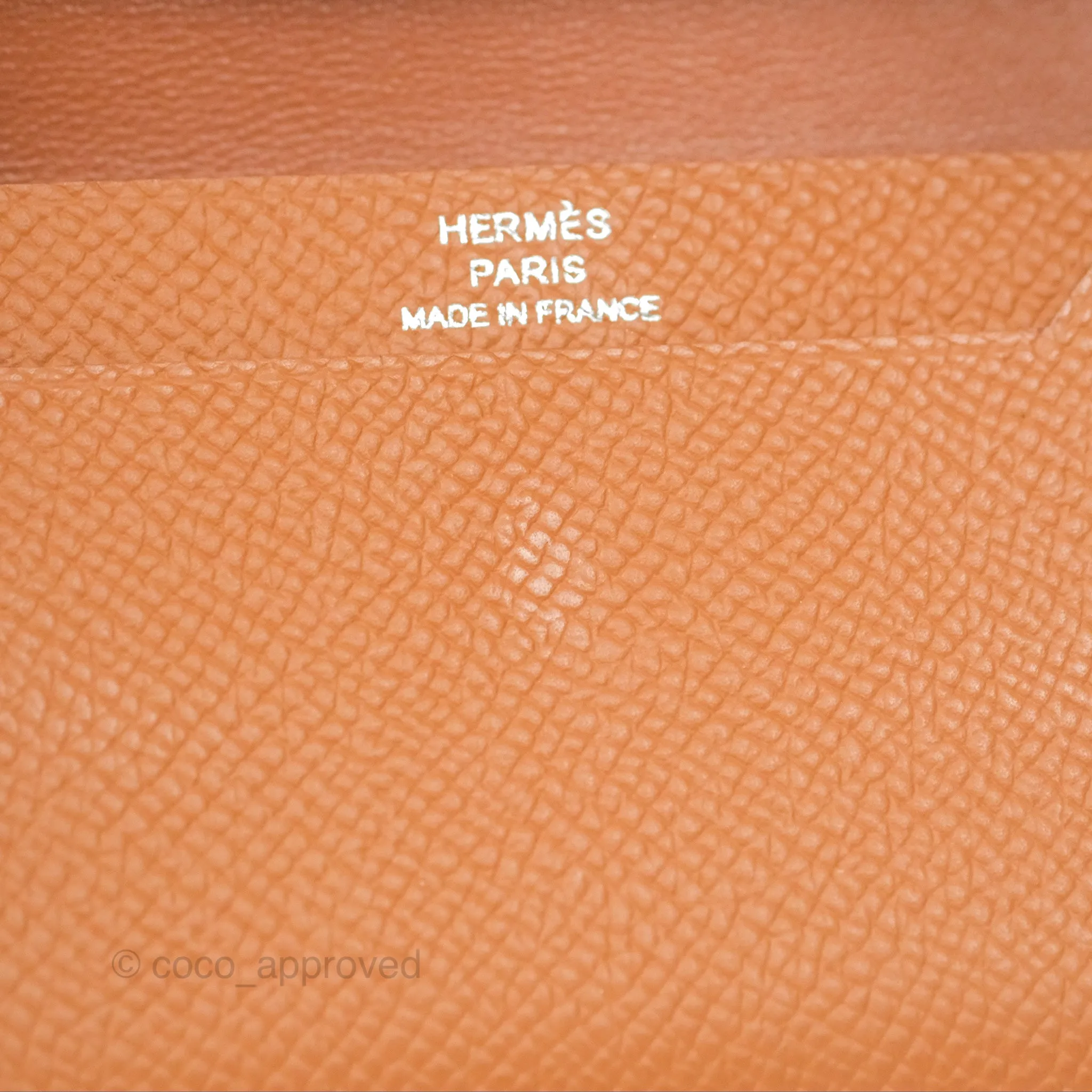 Hermes Bearn Mini Wallet Gold Epsom Palladium Hardware