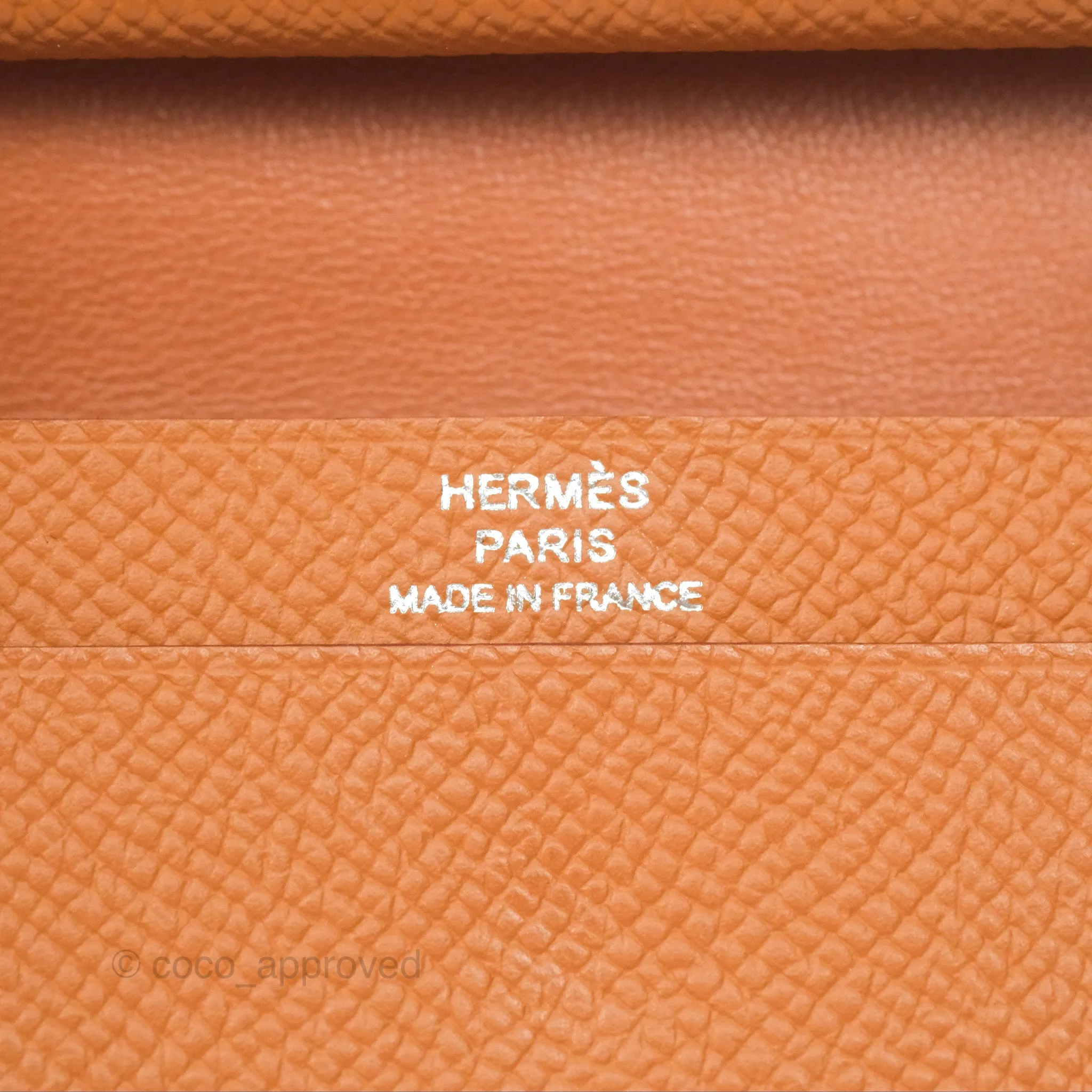 Hermes Bearn Mini Wallet Gold Epsom Palladium Hardware