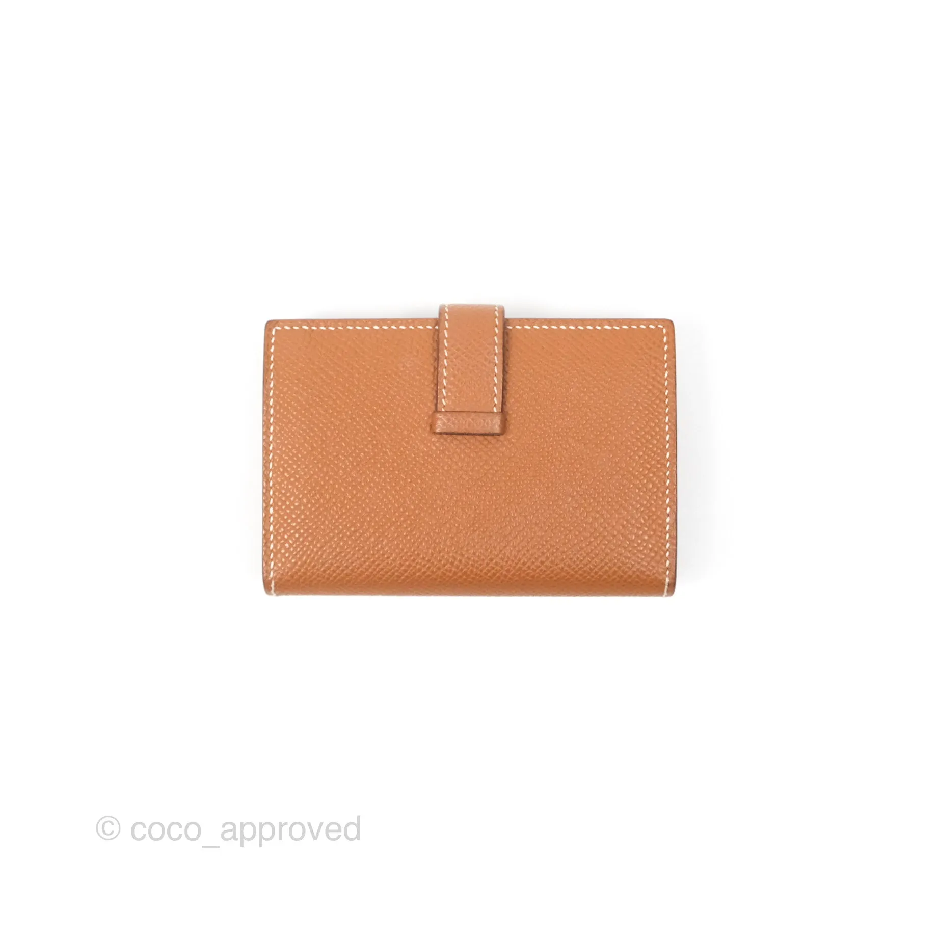 Hermes Bearn Mini Wallet Gold Epsom Palladium Hardware