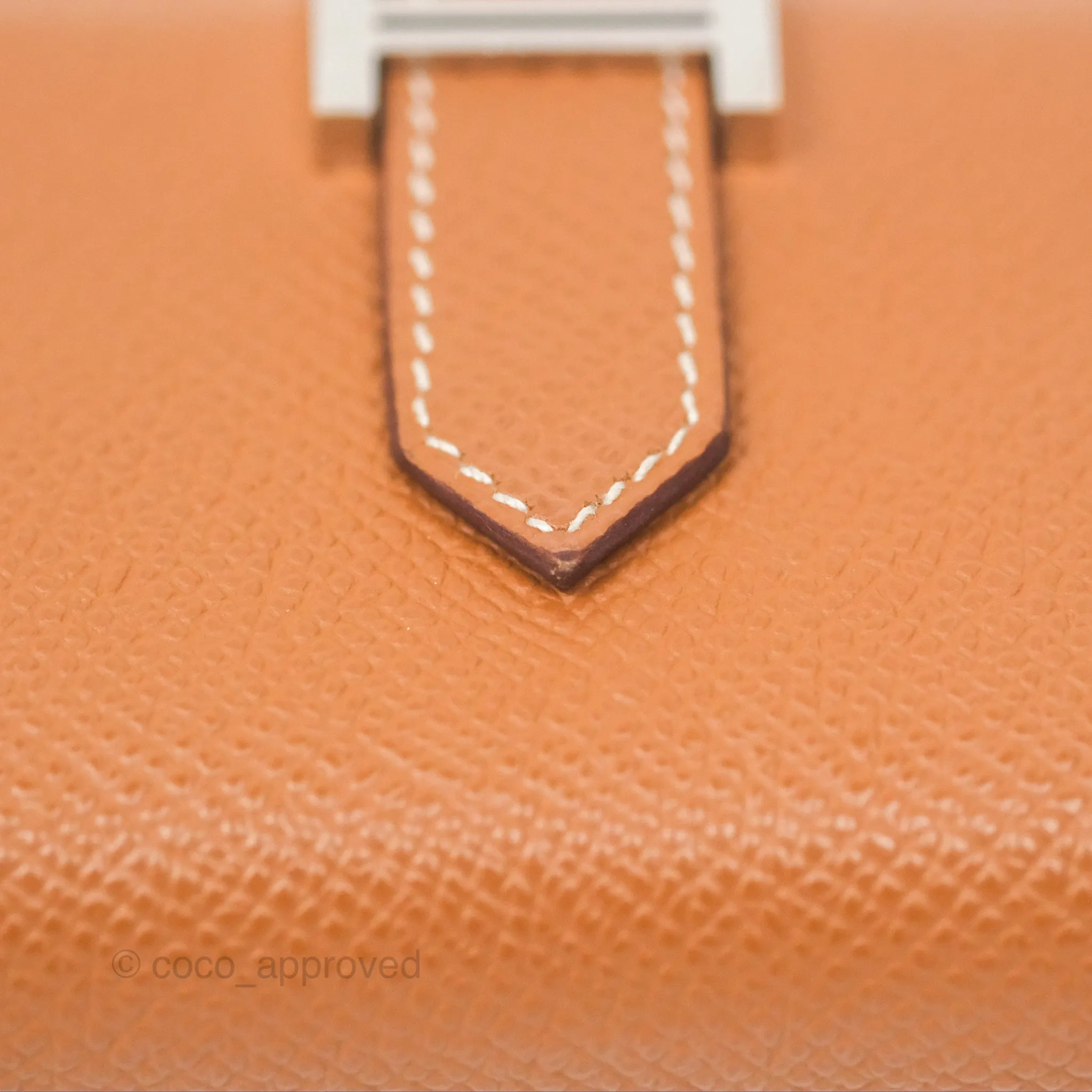 Hermes Bearn Mini Wallet Gold Epsom Palladium Hardware