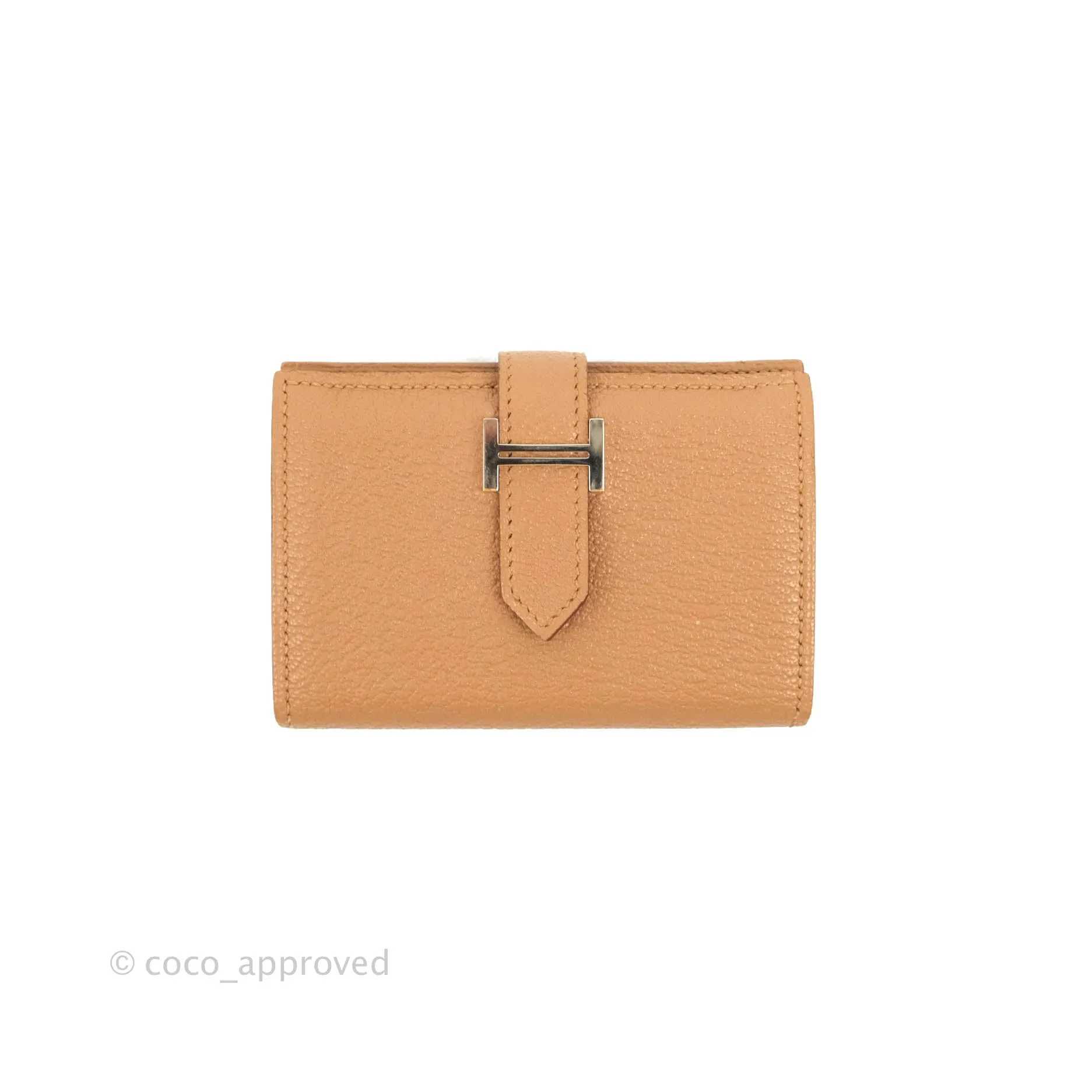 Hermes Bearn Mini Wallet Quebracho Chevre Mysore Palladium Hardware