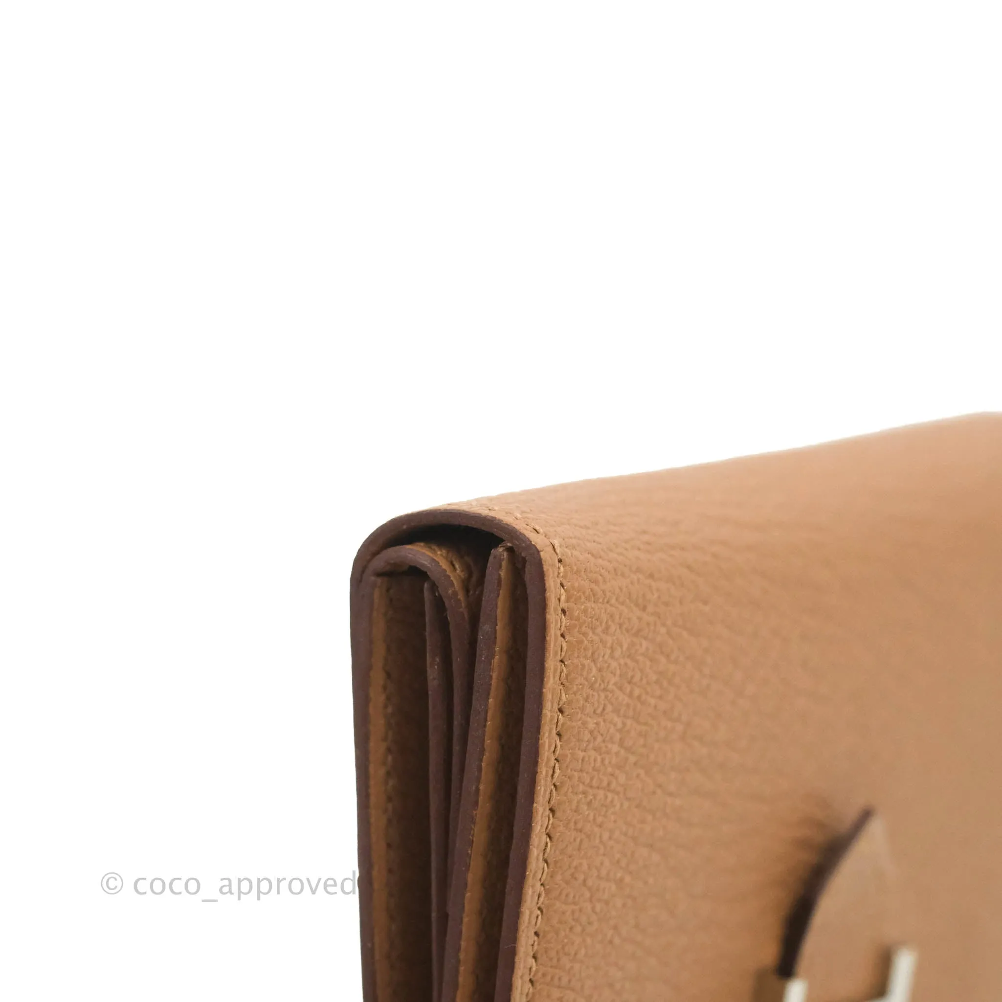 Hermes Bearn Mini Wallet Quebracho Chevre Mysore Palladium Hardware