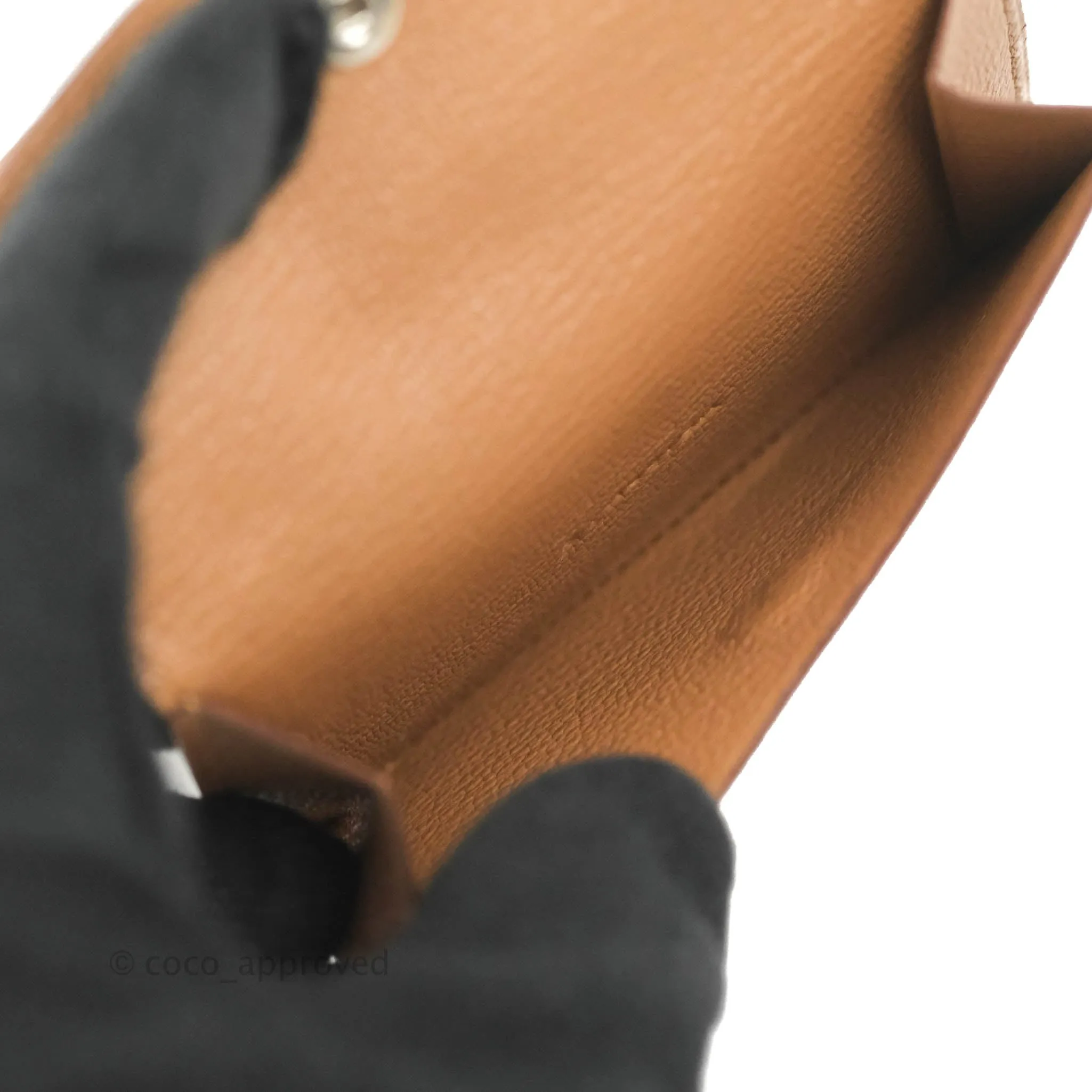 Hermes Bearn Mini Wallet Quebracho Chevre Mysore Palladium Hardware
