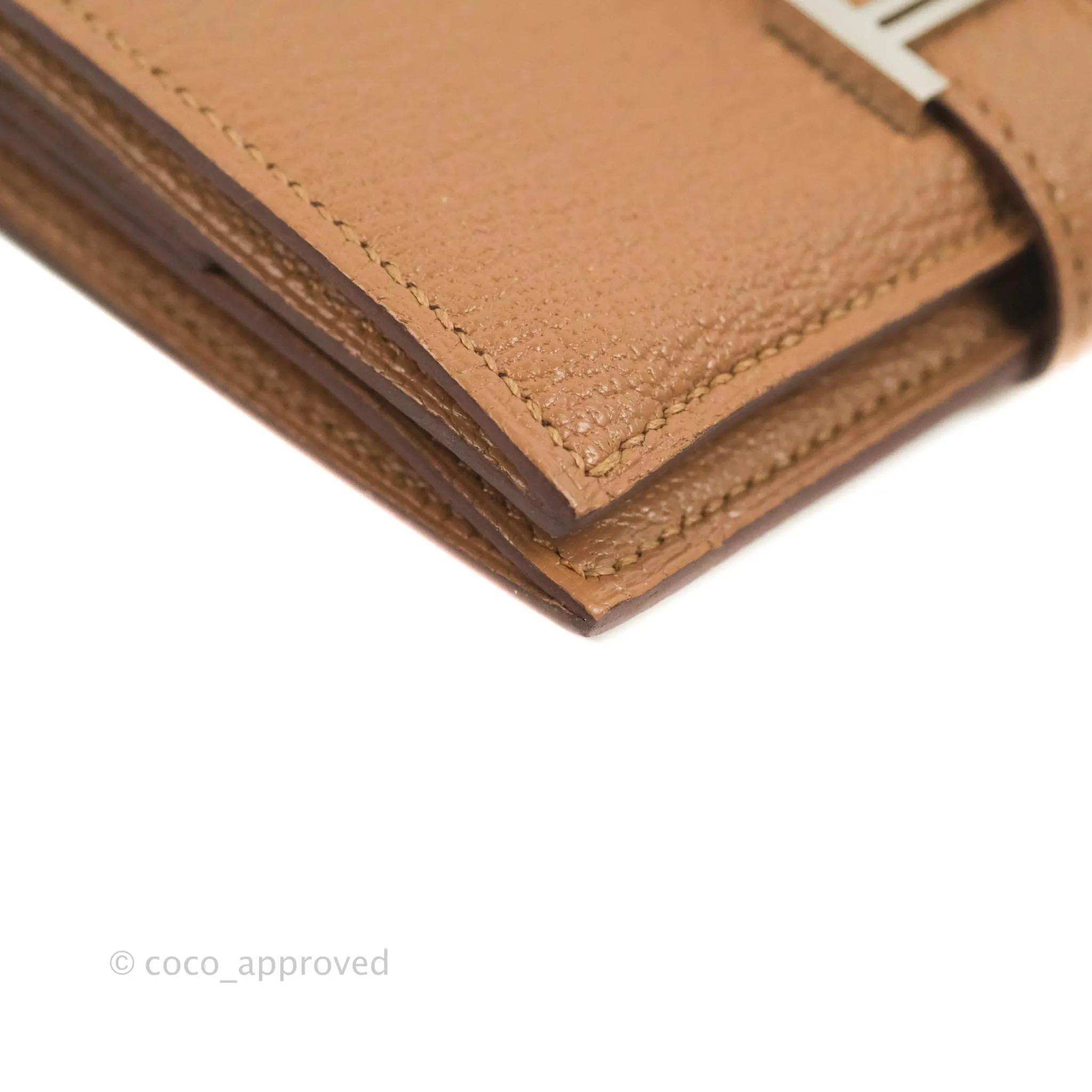 Hermes Bearn Mini Wallet Quebracho Chevre Mysore Palladium Hardware