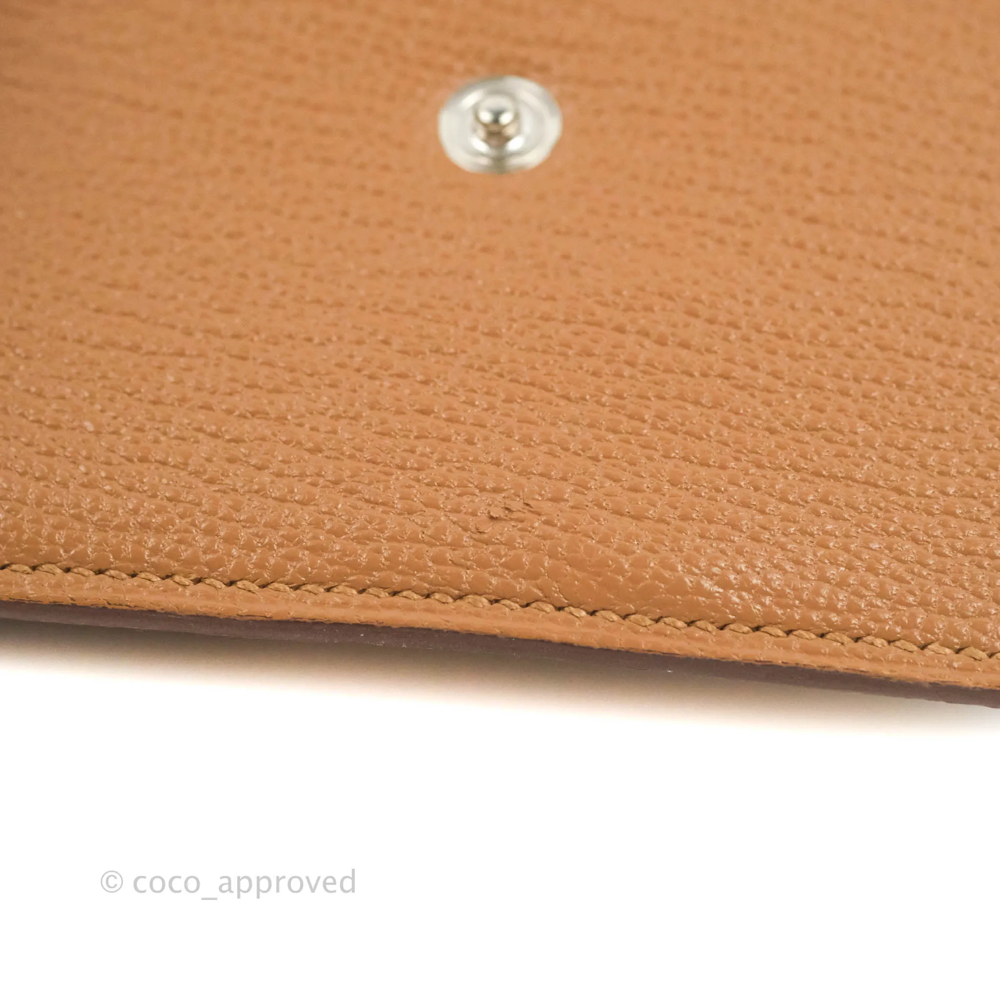Hermes Bearn Mini Wallet Quebracho Chevre Mysore Palladium Hardware