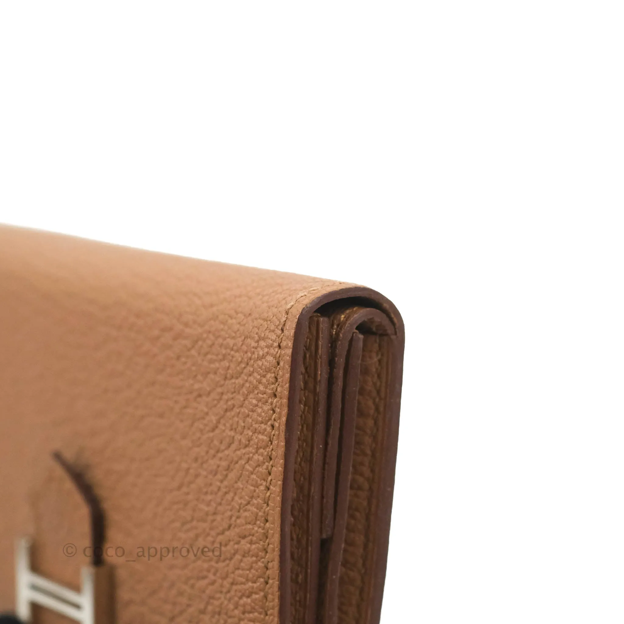 Hermes Bearn Mini Wallet Quebracho Chevre Mysore Palladium Hardware