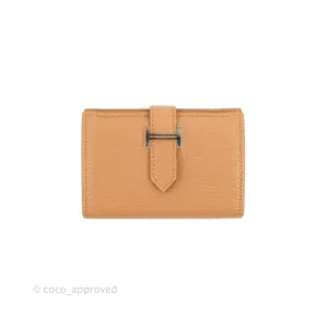 Hermes Bearn Mini Wallet Quebracho Chevre Mysore Palladium Hardware