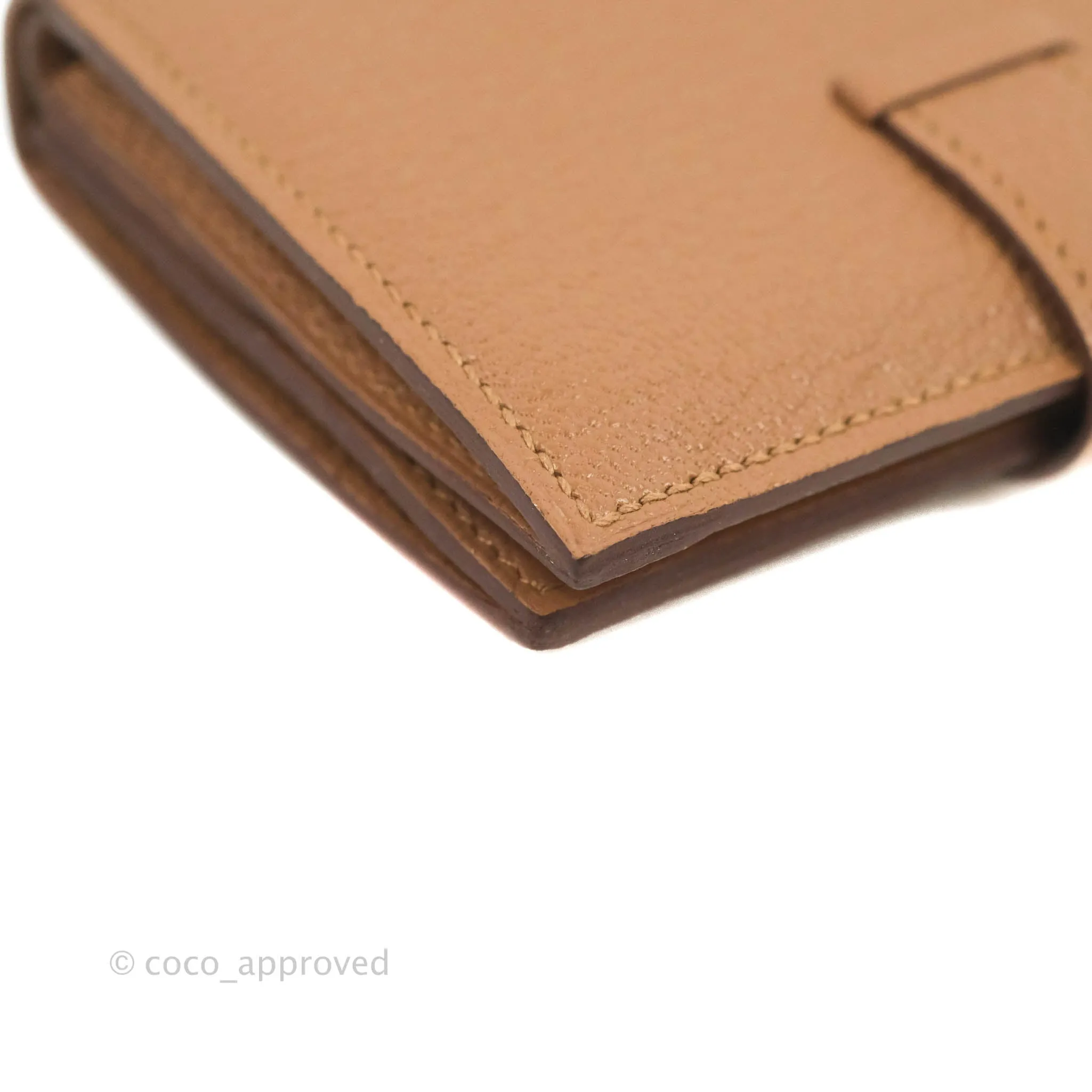 Hermes Bearn Mini Wallet Quebracho Chevre Mysore Palladium Hardware