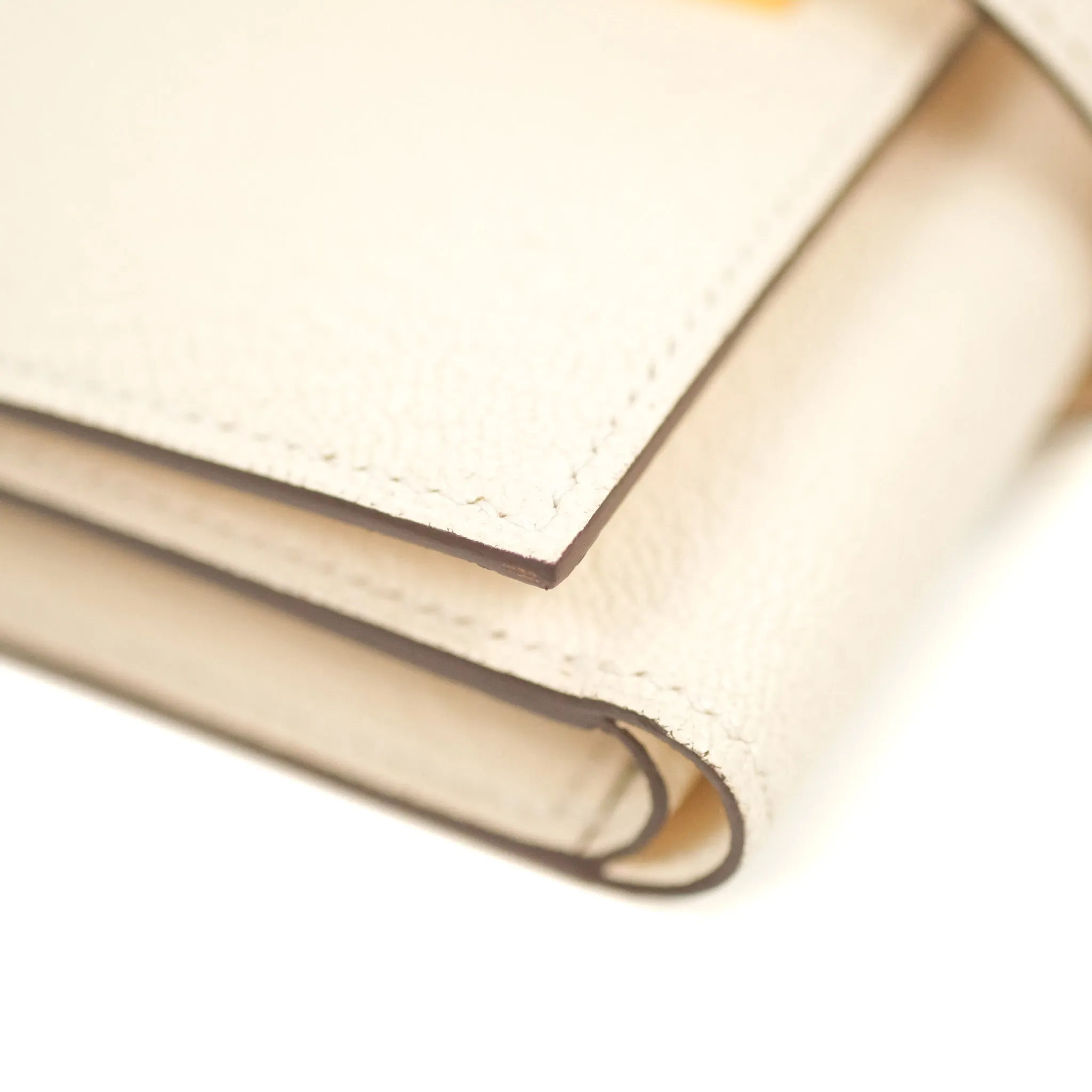 Hermes Bearn Trifold Compact Wallet Nata Epsom Gold Hardware