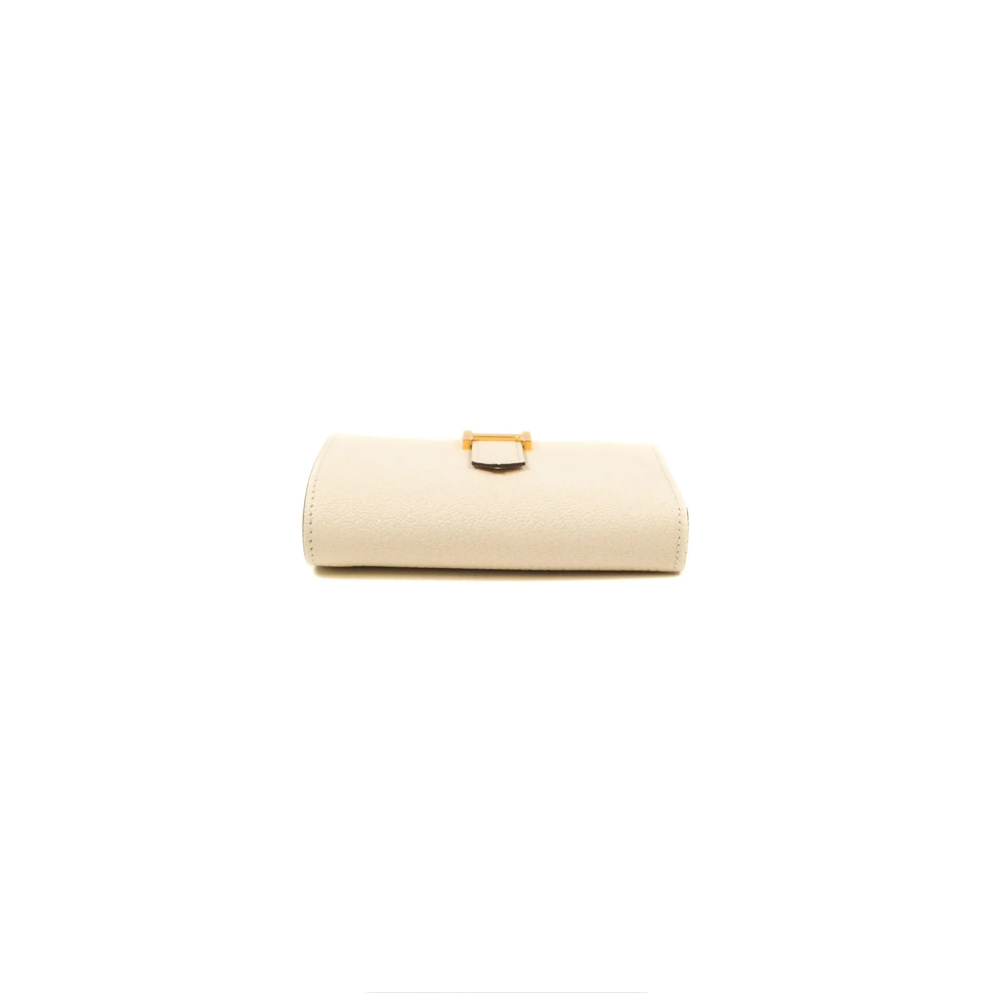 Hermes Bearn Trifold Compact Wallet Nata Epsom Gold Hardware