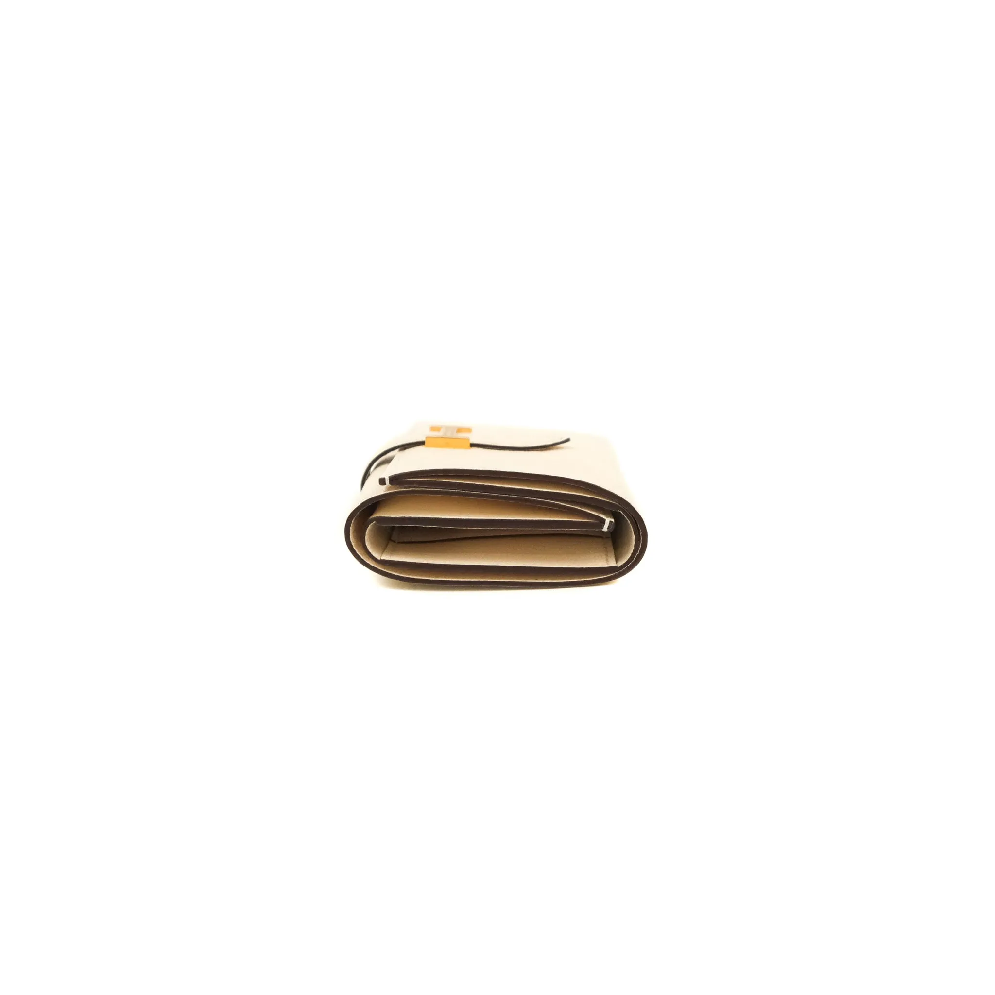 Hermes Bearn Trifold Compact Wallet Nata Epsom Gold Hardware