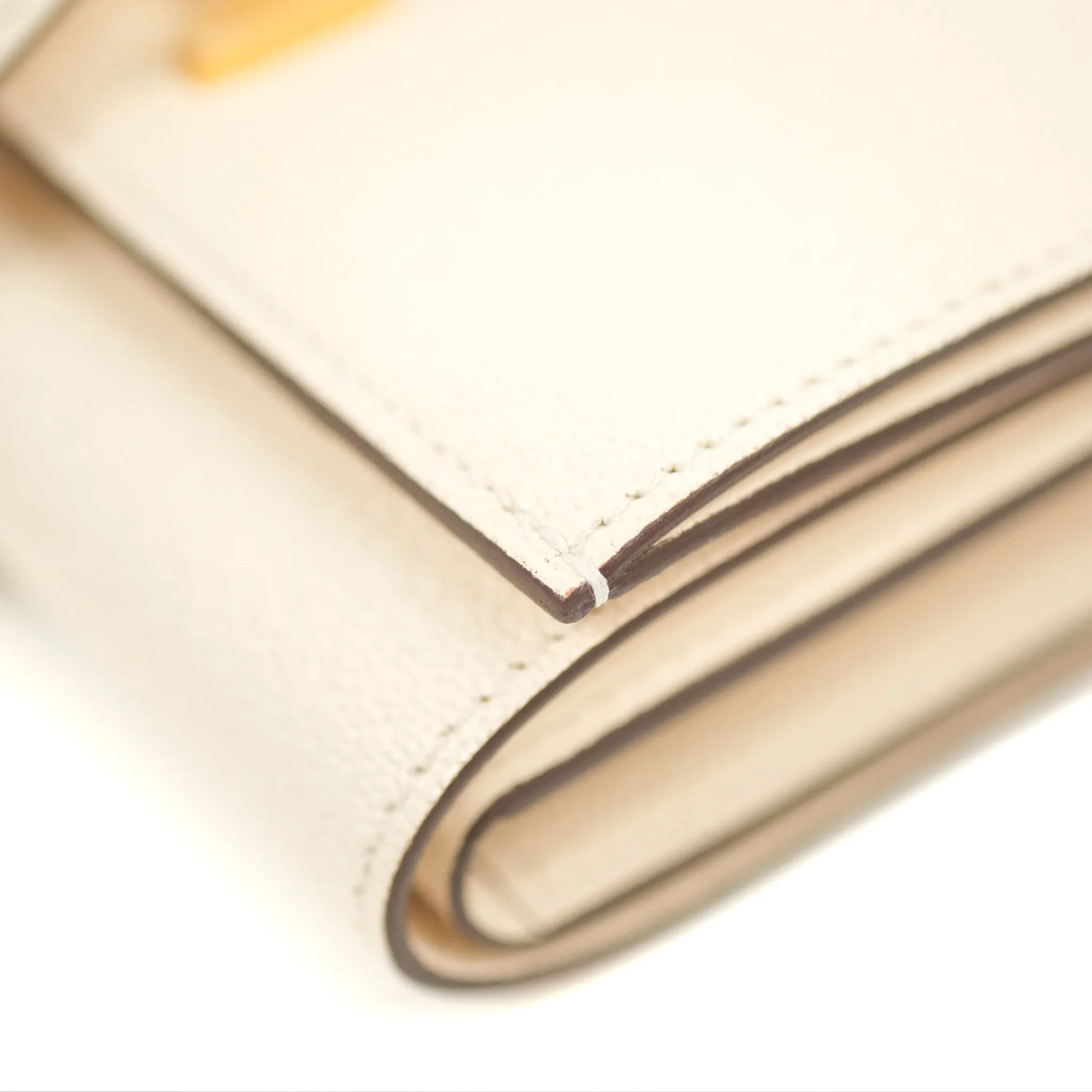 Hermes Bearn Trifold Compact Wallet Nata Epsom Gold Hardware