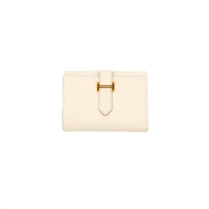 Hermes Bearn Trifold Compact Wallet Nata Epsom Gold Hardware