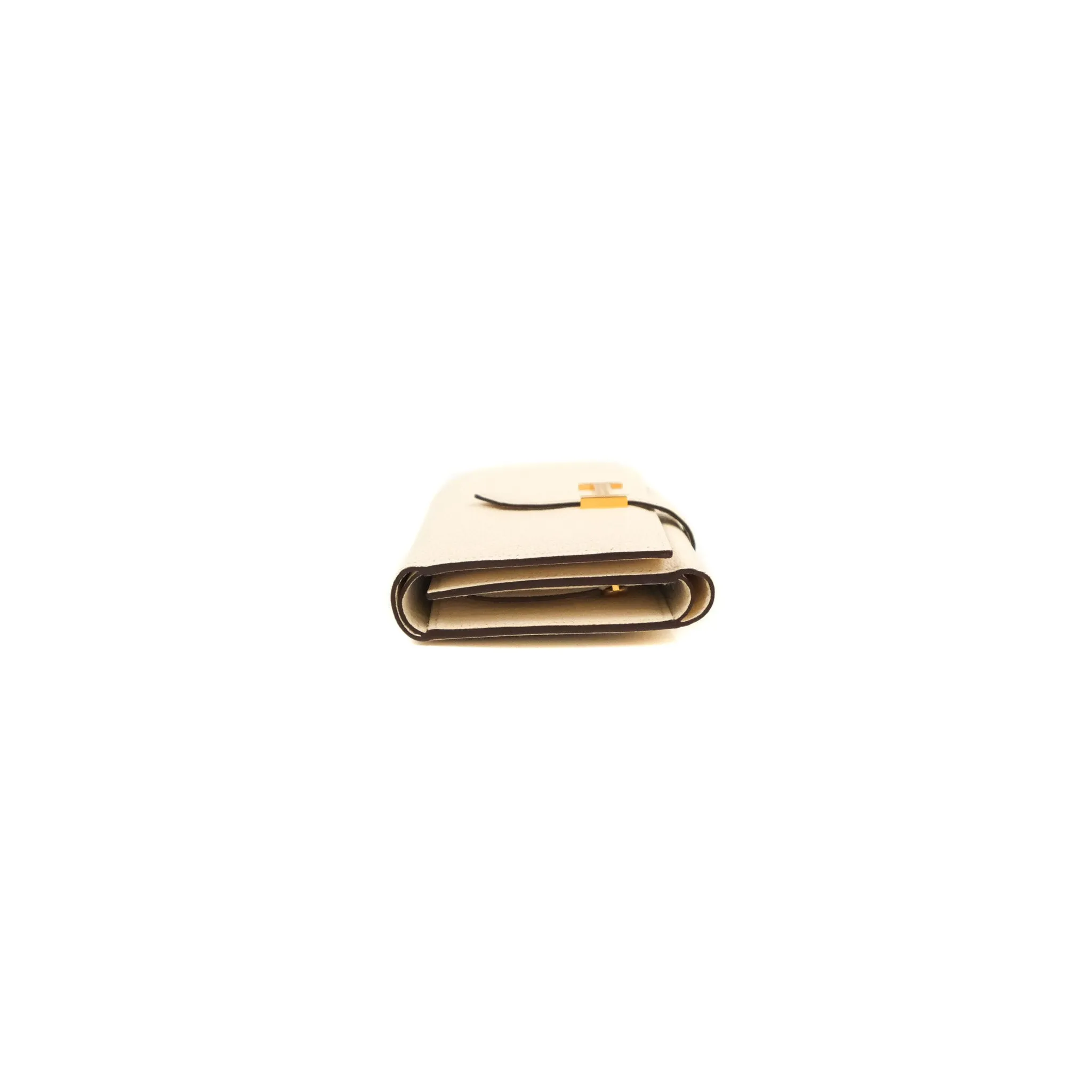 Hermes Bearn Trifold Compact Wallet Nata Epsom Gold Hardware
