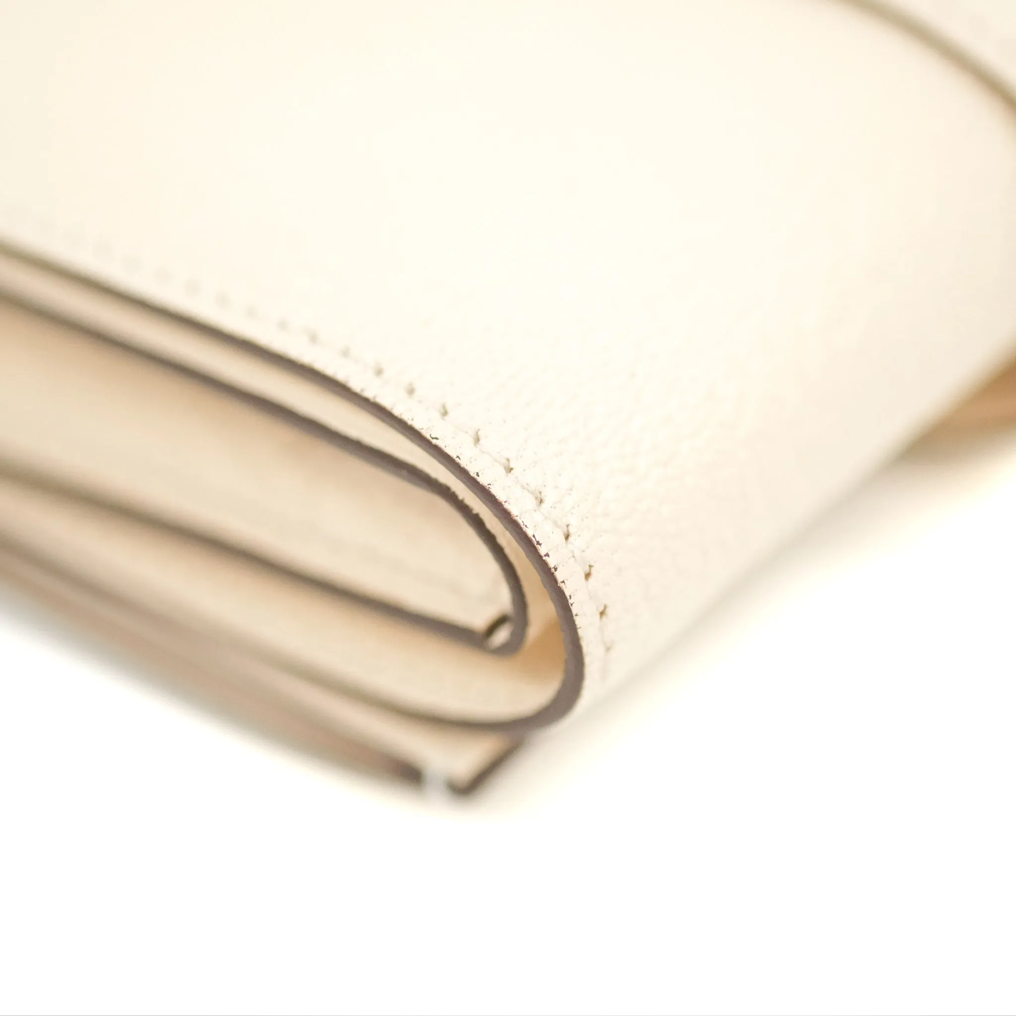 Hermes Bearn Trifold Compact Wallet Nata Epsom Gold Hardware