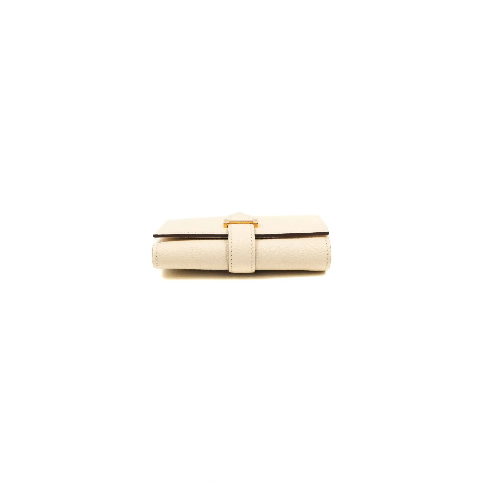 Hermes Bearn Trifold Compact Wallet Nata Epsom Gold Hardware