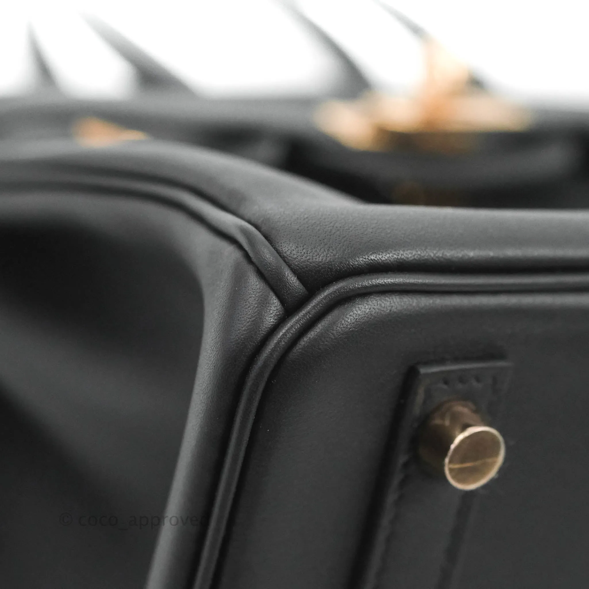 Hermes Birkin 25 Black Swift Rose Gold Hardware