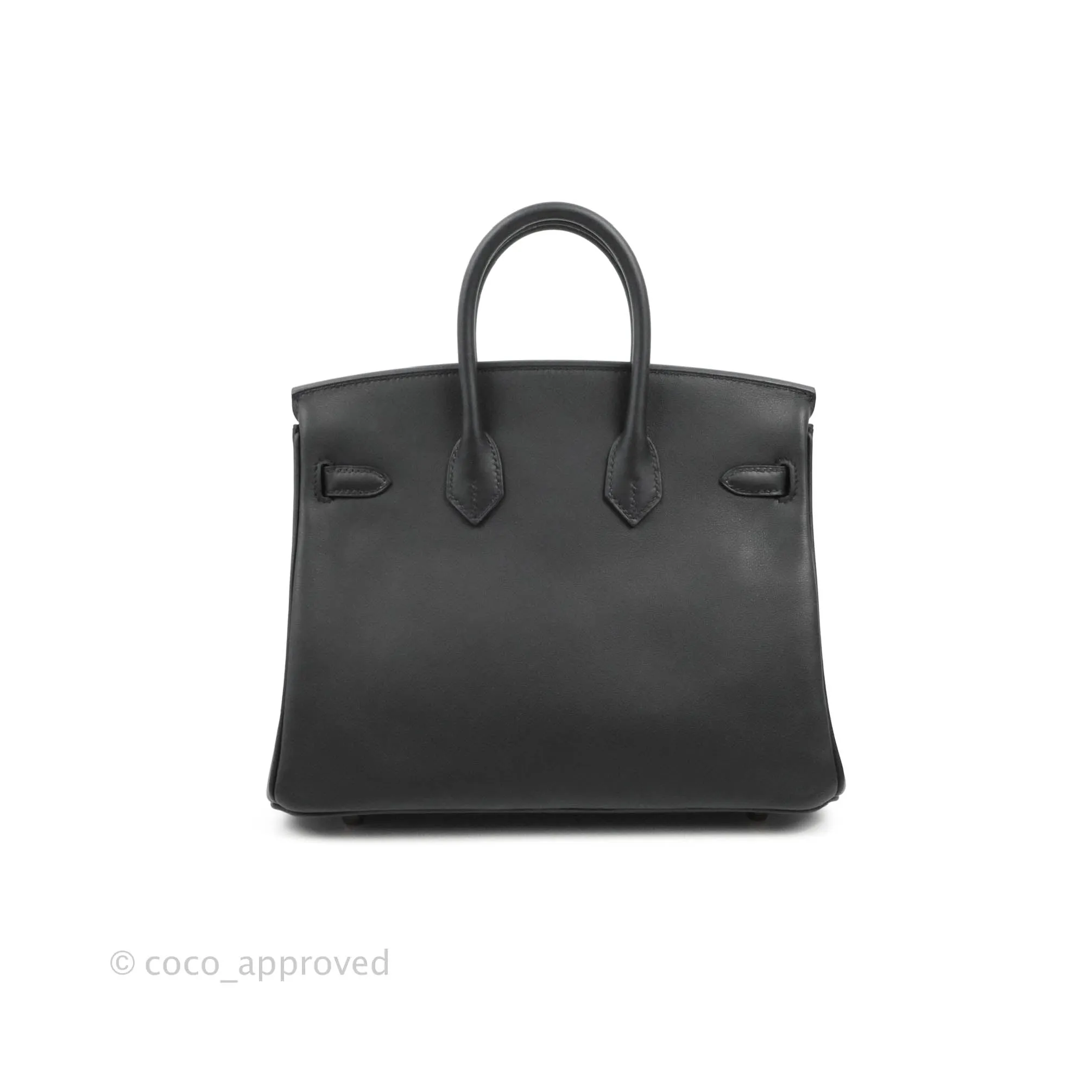 Hermes Birkin 25 Black Swift Rose Gold Hardware
