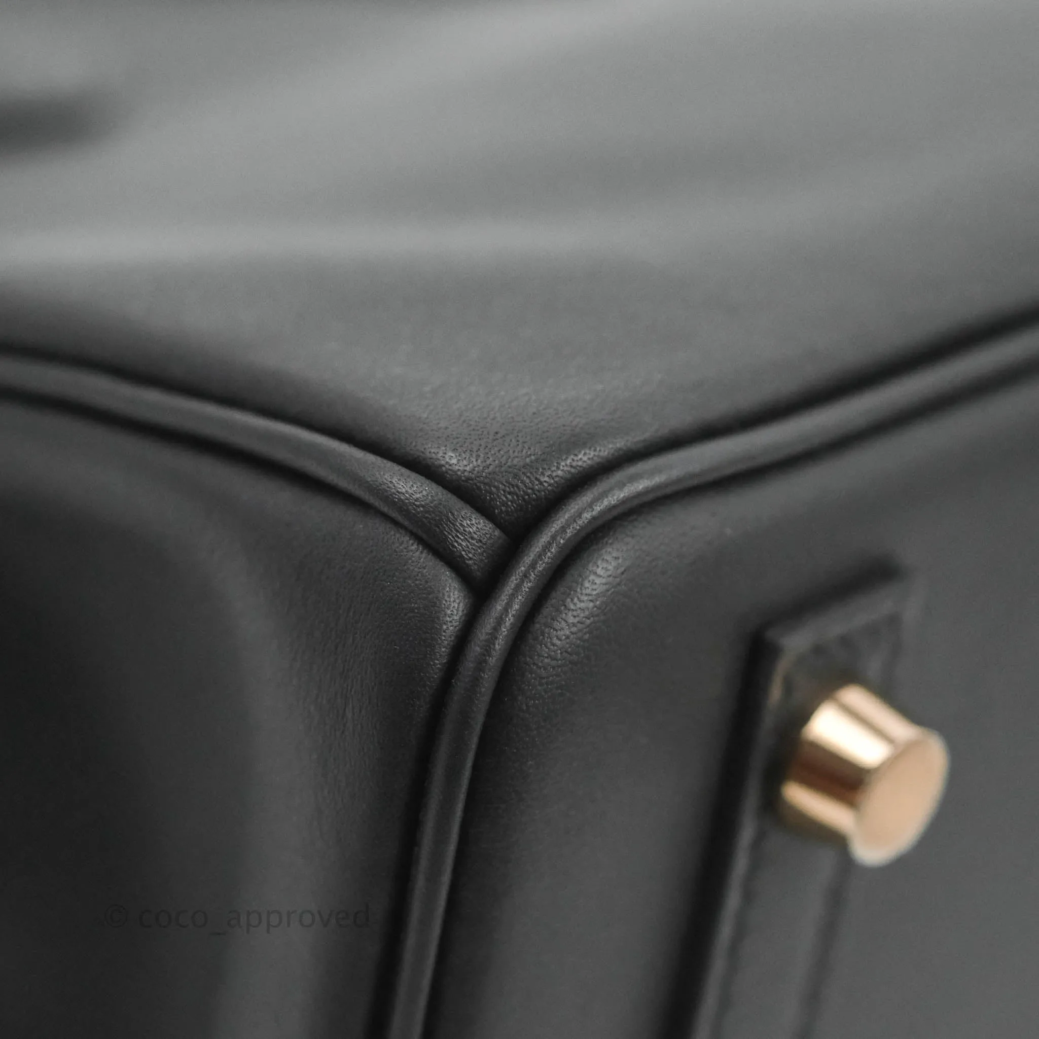 Hermes Birkin 25 Black Swift Rose Gold Hardware
