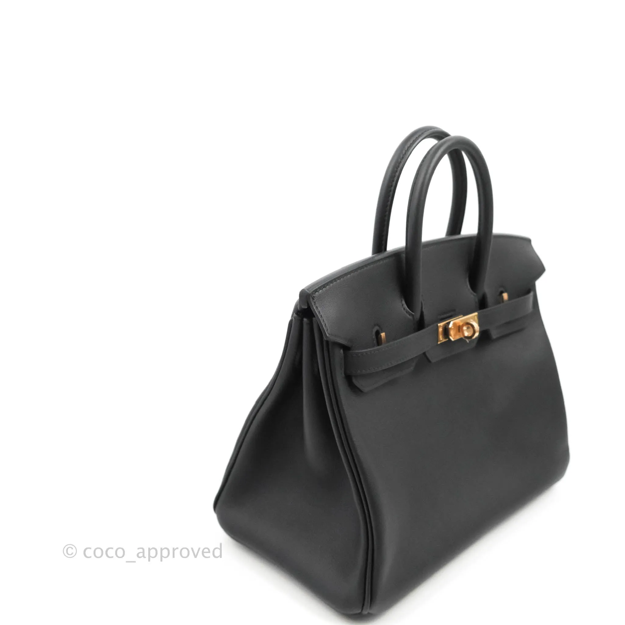 Hermes Birkin 25 Black Swift Rose Gold Hardware