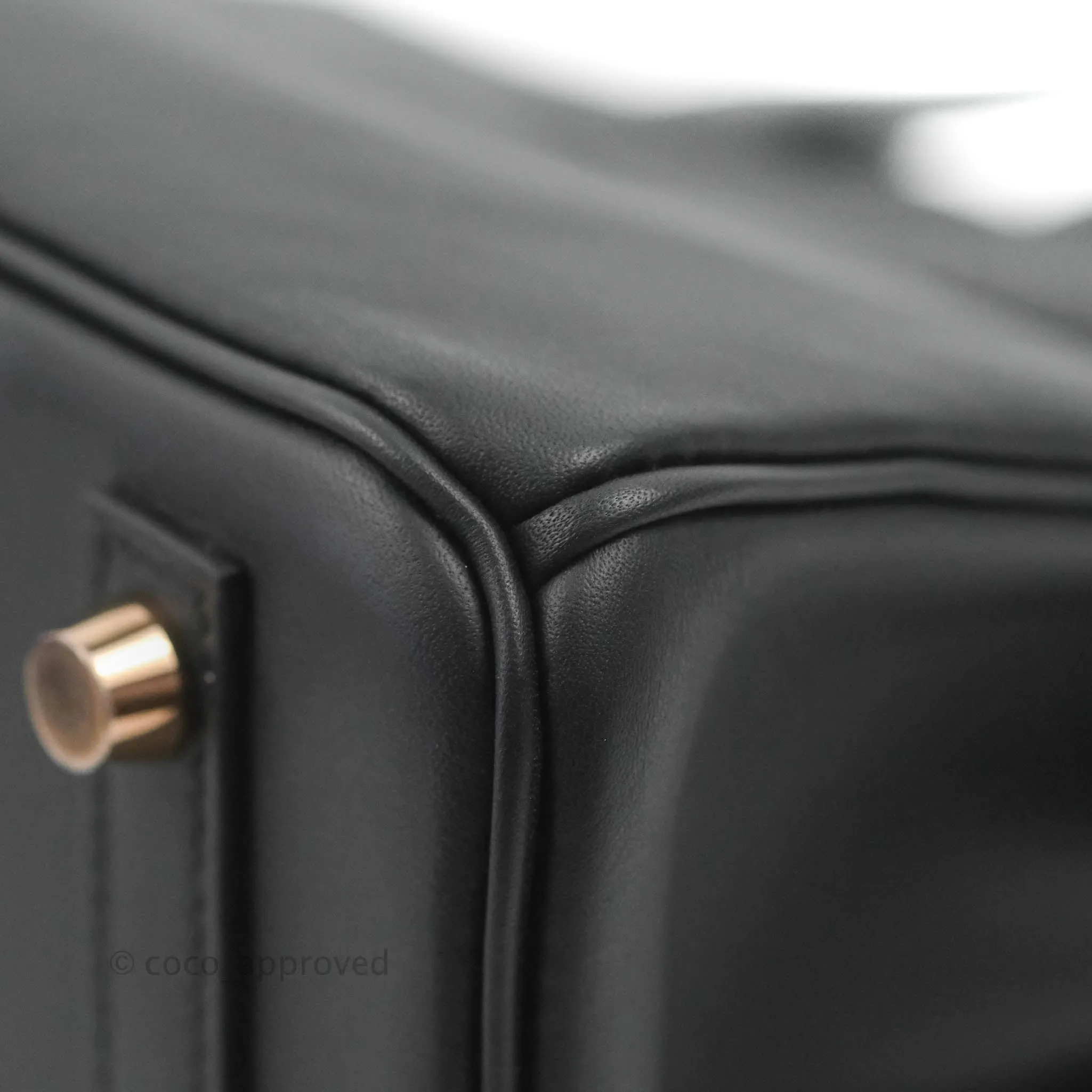 Hermes Birkin 25 Black Swift Rose Gold Hardware