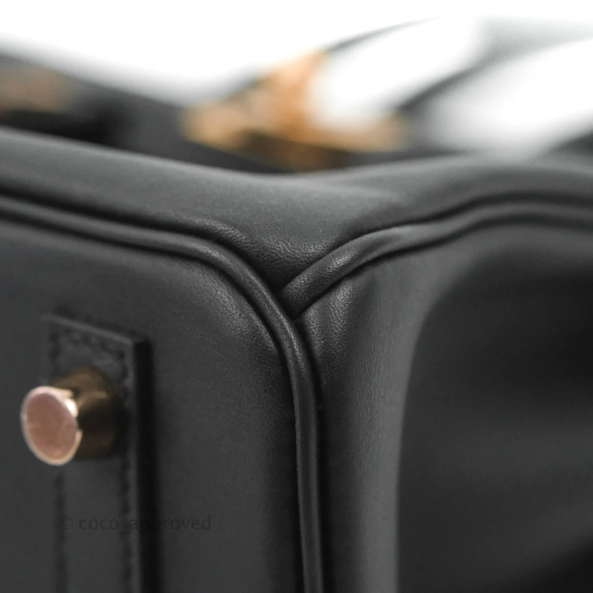 Hermes Birkin 25 Black Swift Rose Gold Hardware