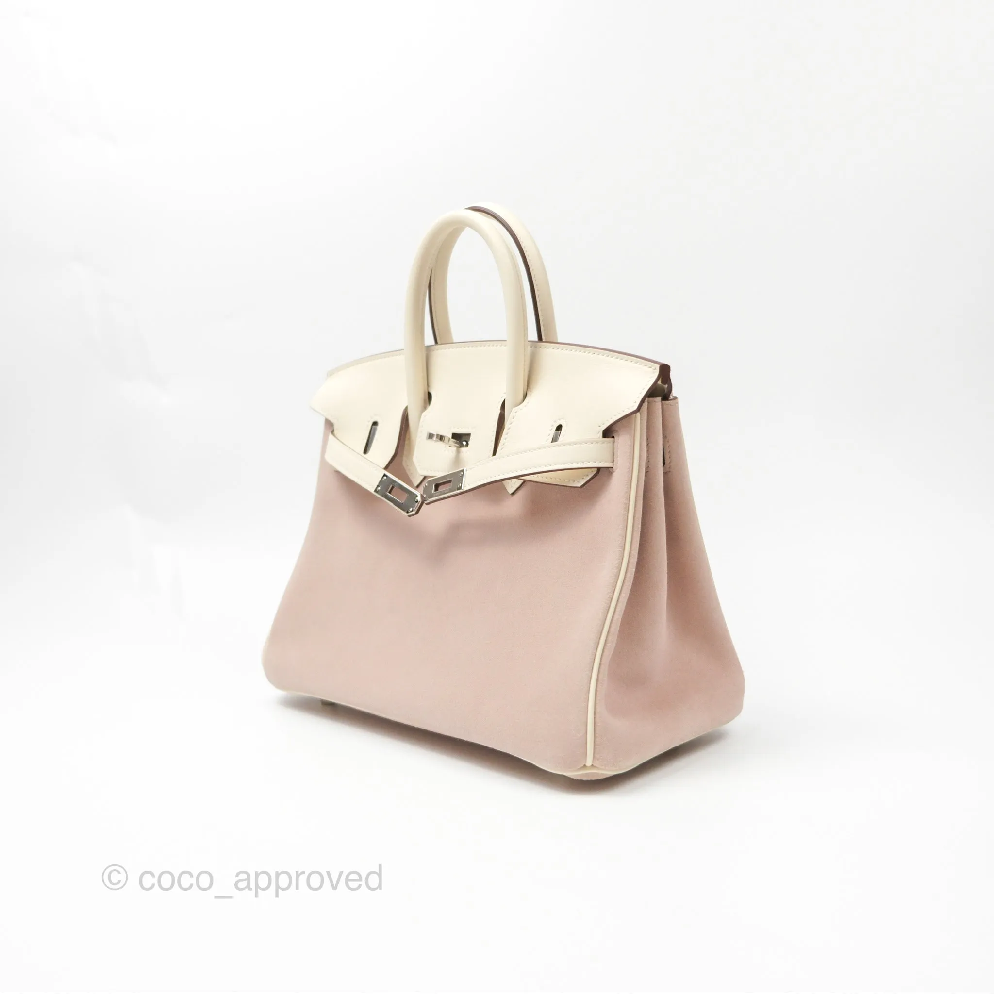 Hermes Birkin 25 Glycine Grizzly/Nata Swift Palladium Hardware