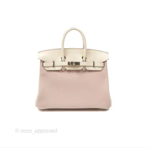Hermes Birkin 25 Glycine Grizzly/Nata Swift Palladium Hardware