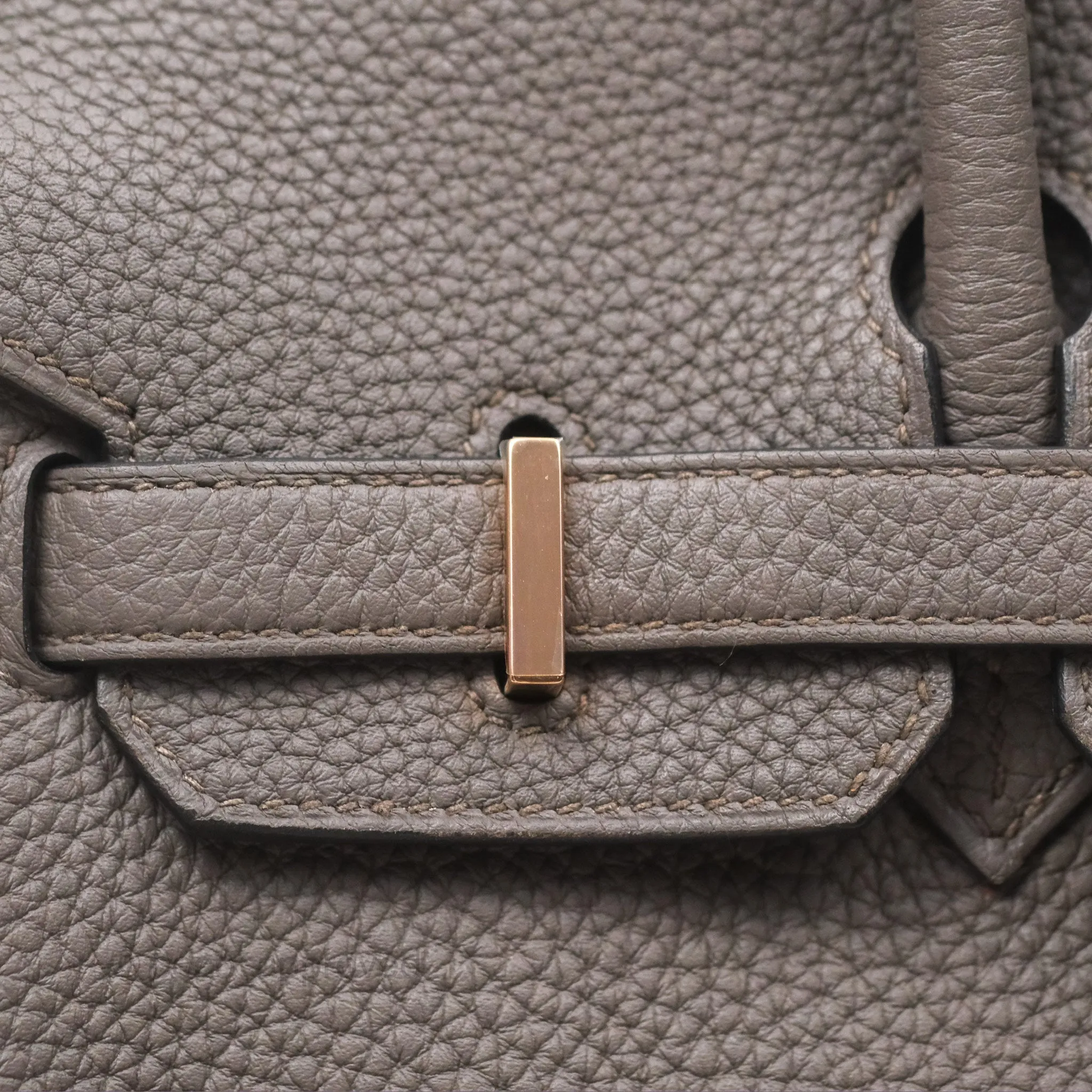 Hermes Birkin 25 Retourne Etain 8F Togo Gold Hardware