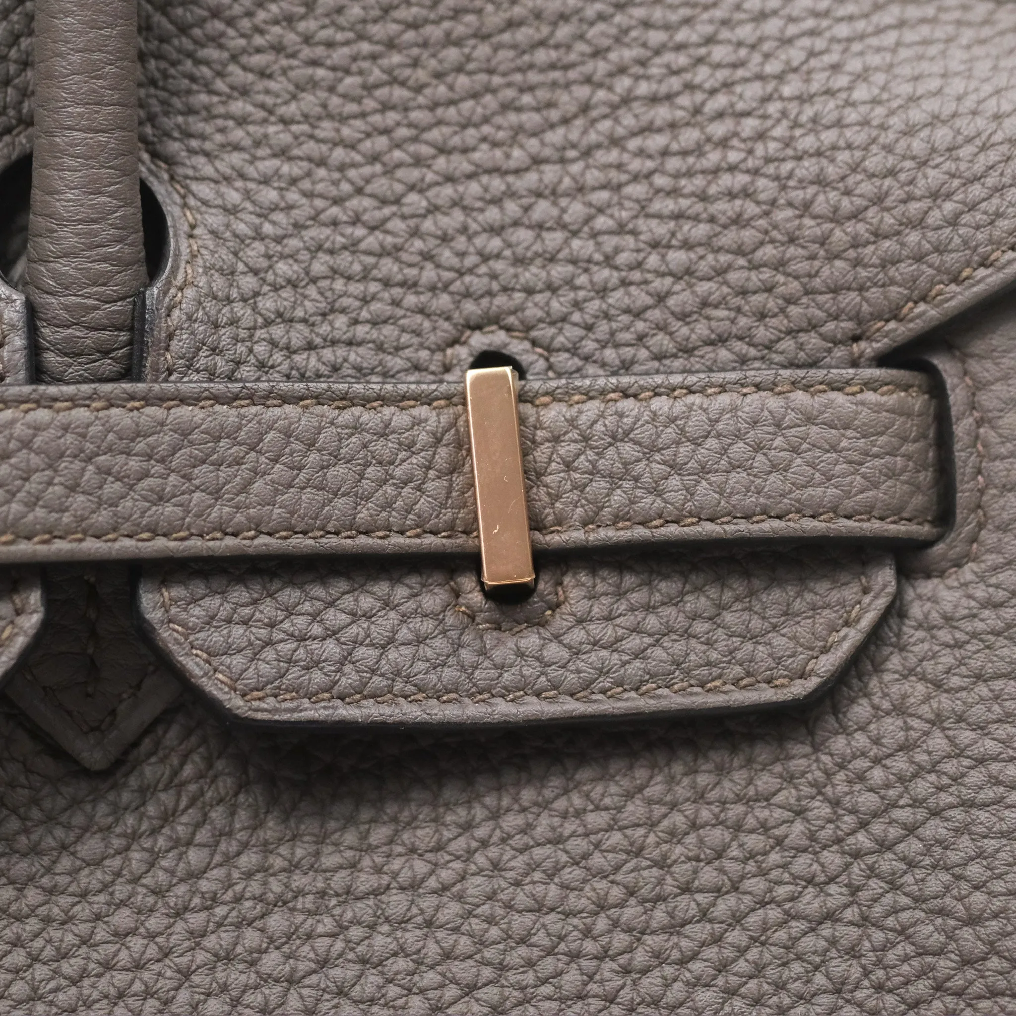 Hermes Birkin 25 Retourne Etain 8F Togo Gold Hardware