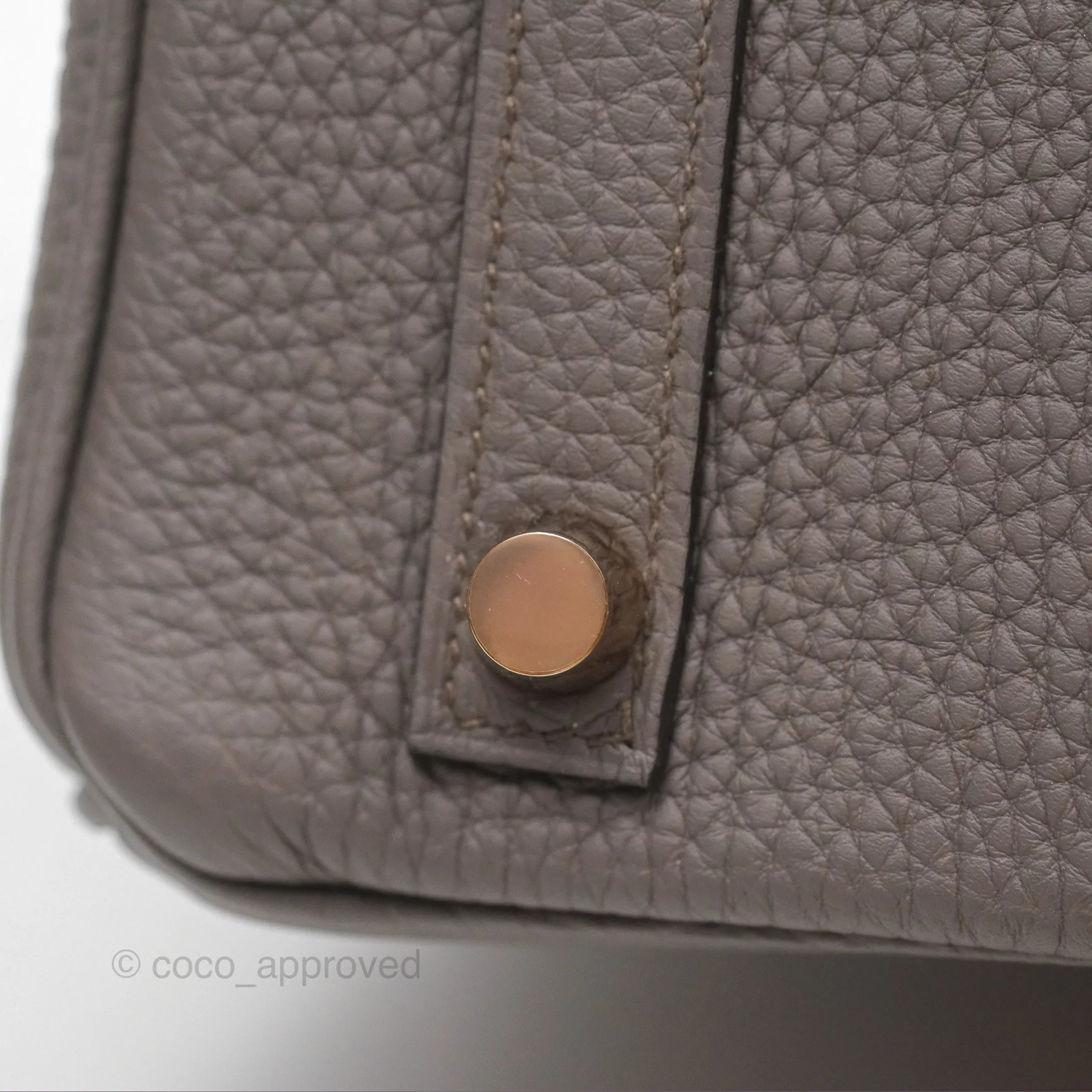 Hermes Birkin 25 Retourne Etain 8F Togo Gold Hardware