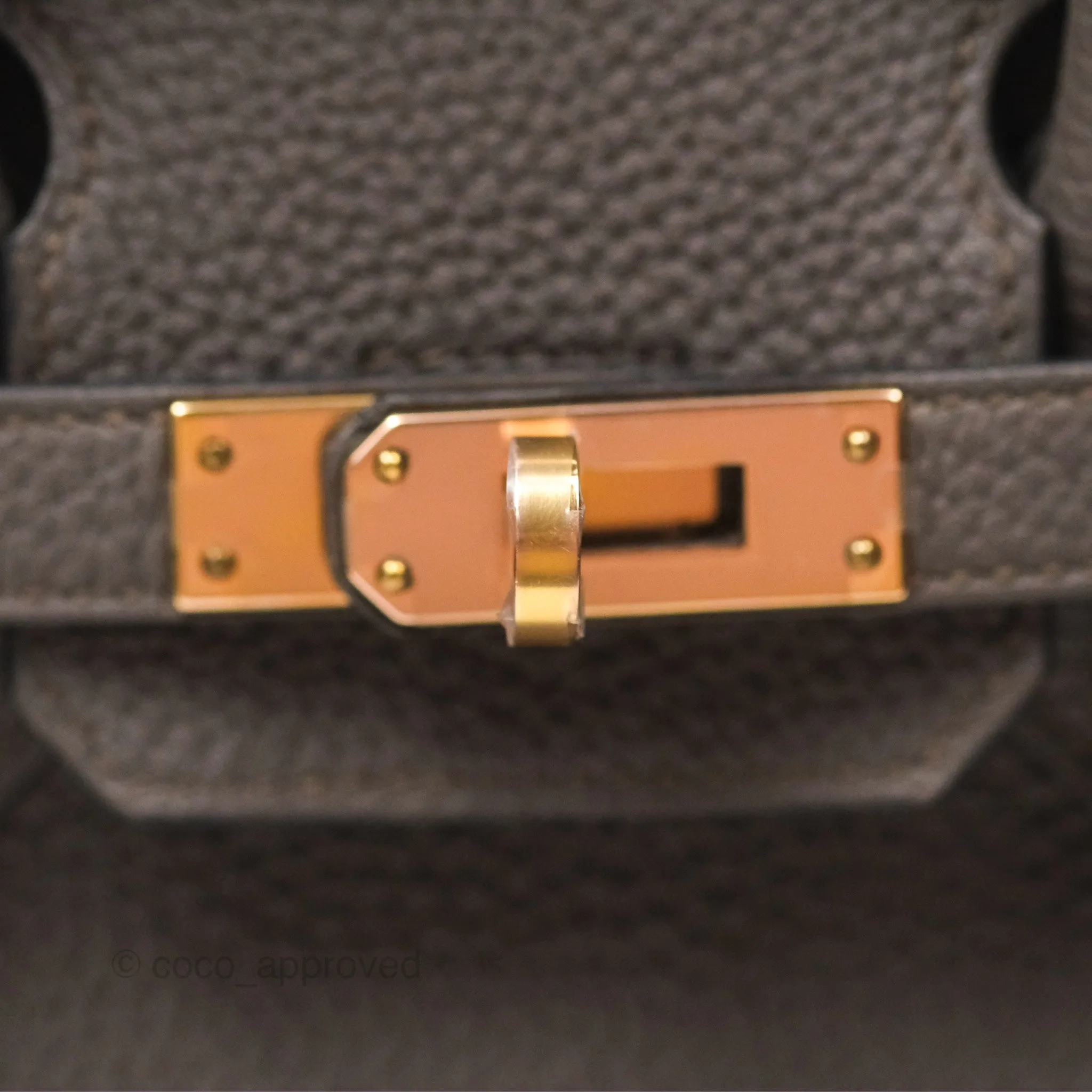 Hermes Birkin 25 Retourne Etain 8F Togo Gold Hardware