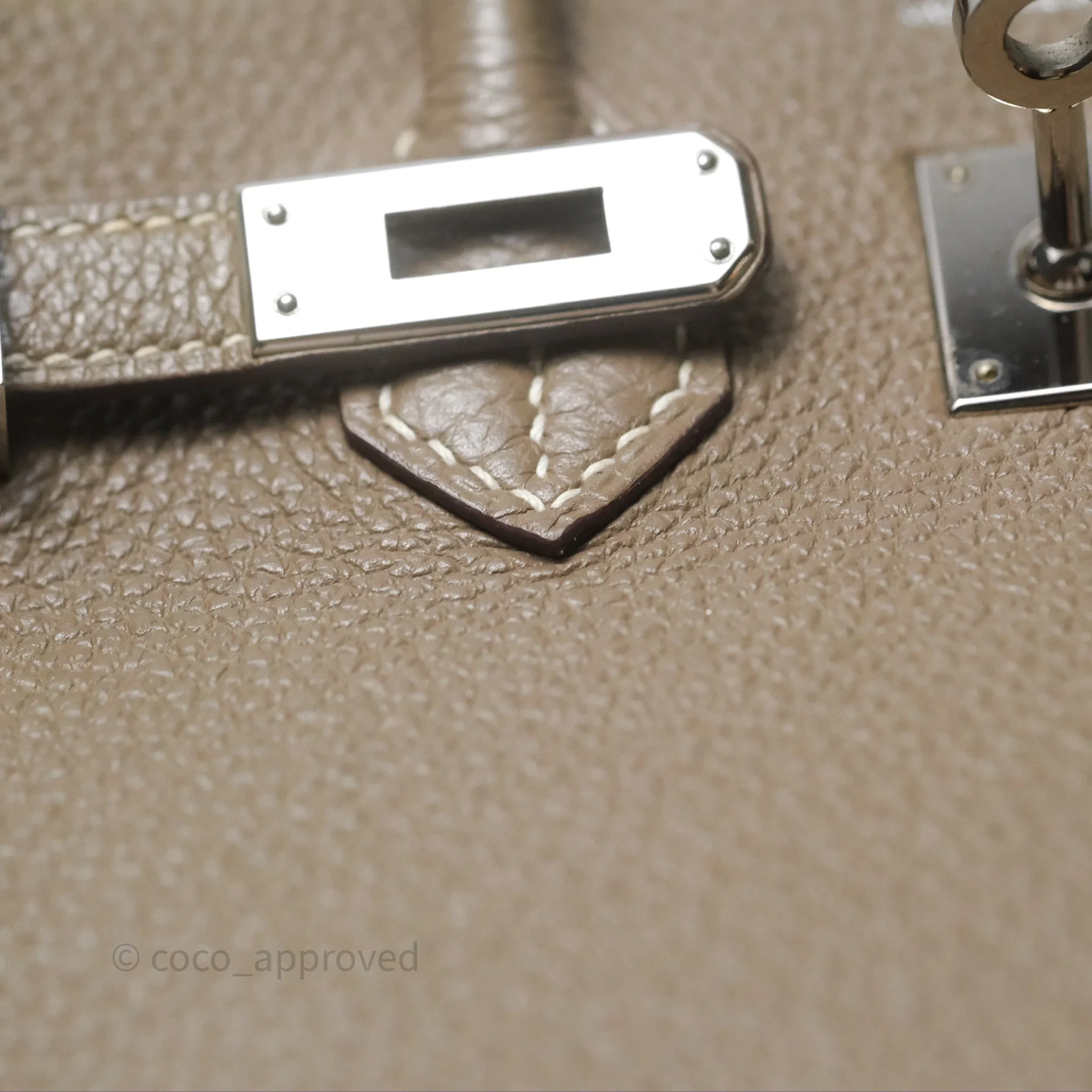 Hermes Birkin 25 Retourne Etoupe 18 Clemence Palladium Hardware