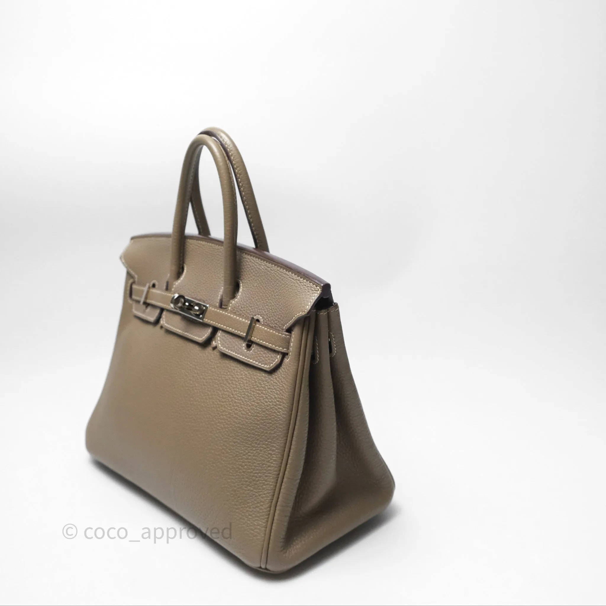Hermes Birkin 25 Retourne Etoupe 18 Clemence Palladium Hardware