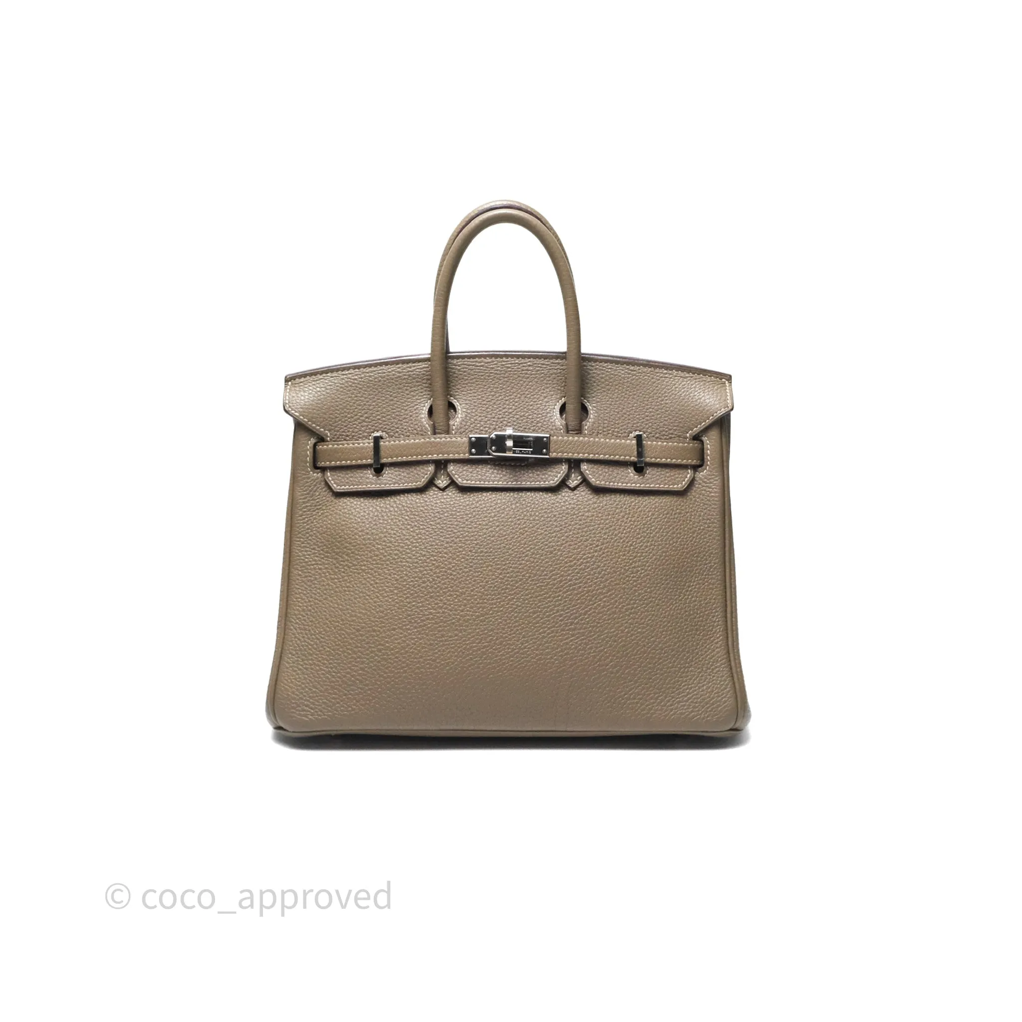 Hermes Birkin 25 Retourne Etoupe 18 Clemence Palladium Hardware