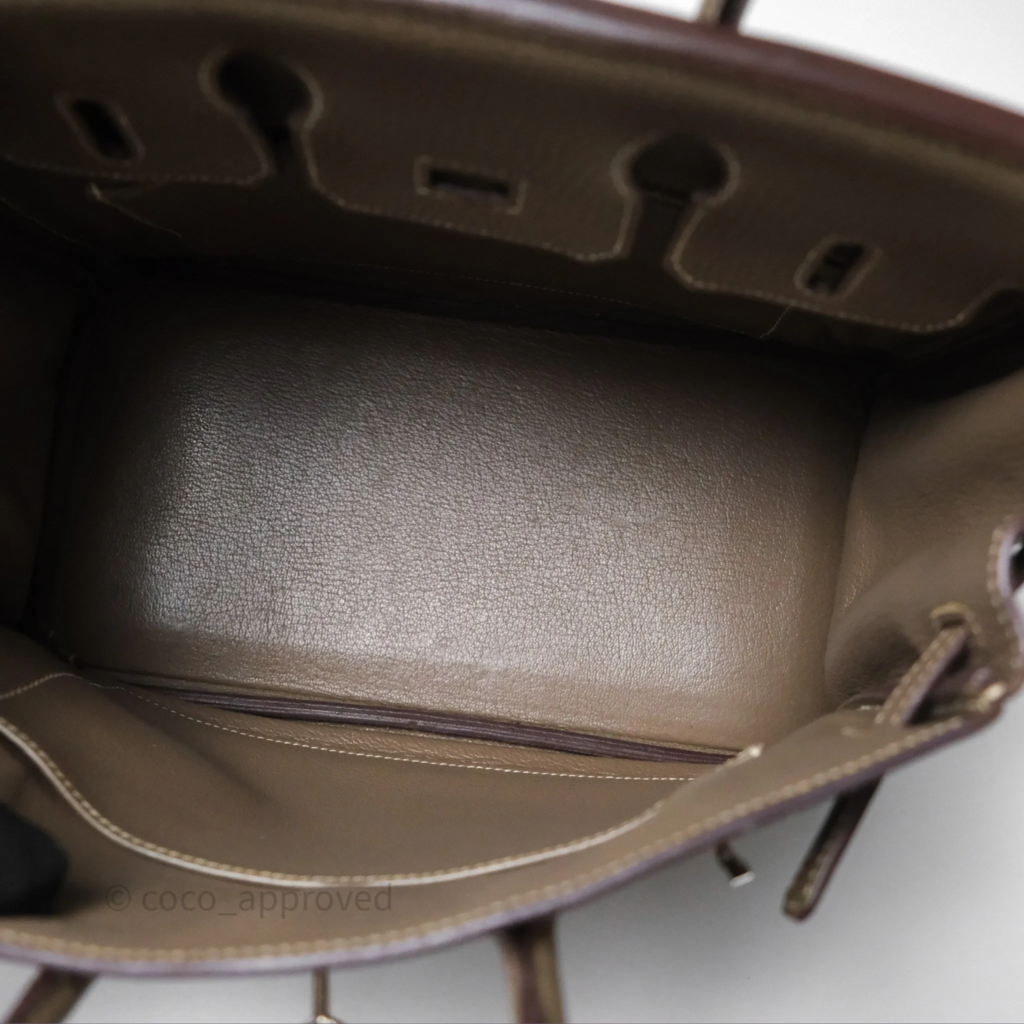 Hermes Birkin 25 Retourne Etoupe 18 Clemence Palladium Hardware