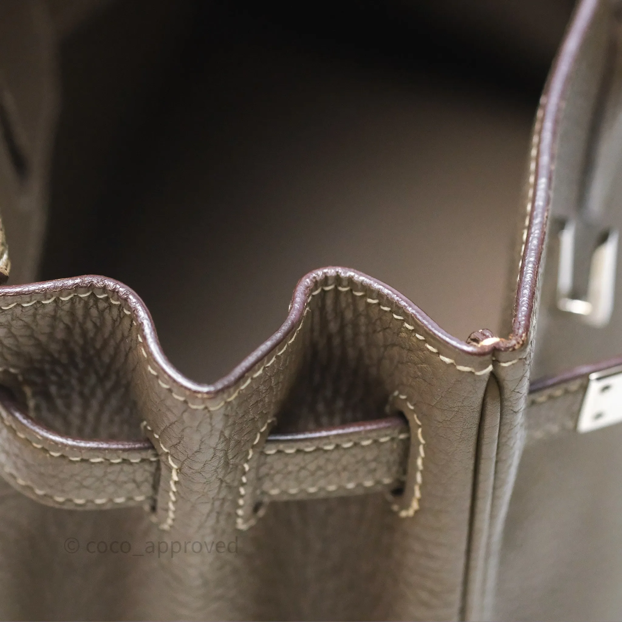 Hermes Birkin 25 Retourne Etoupe 18 Clemence Palladium Hardware
