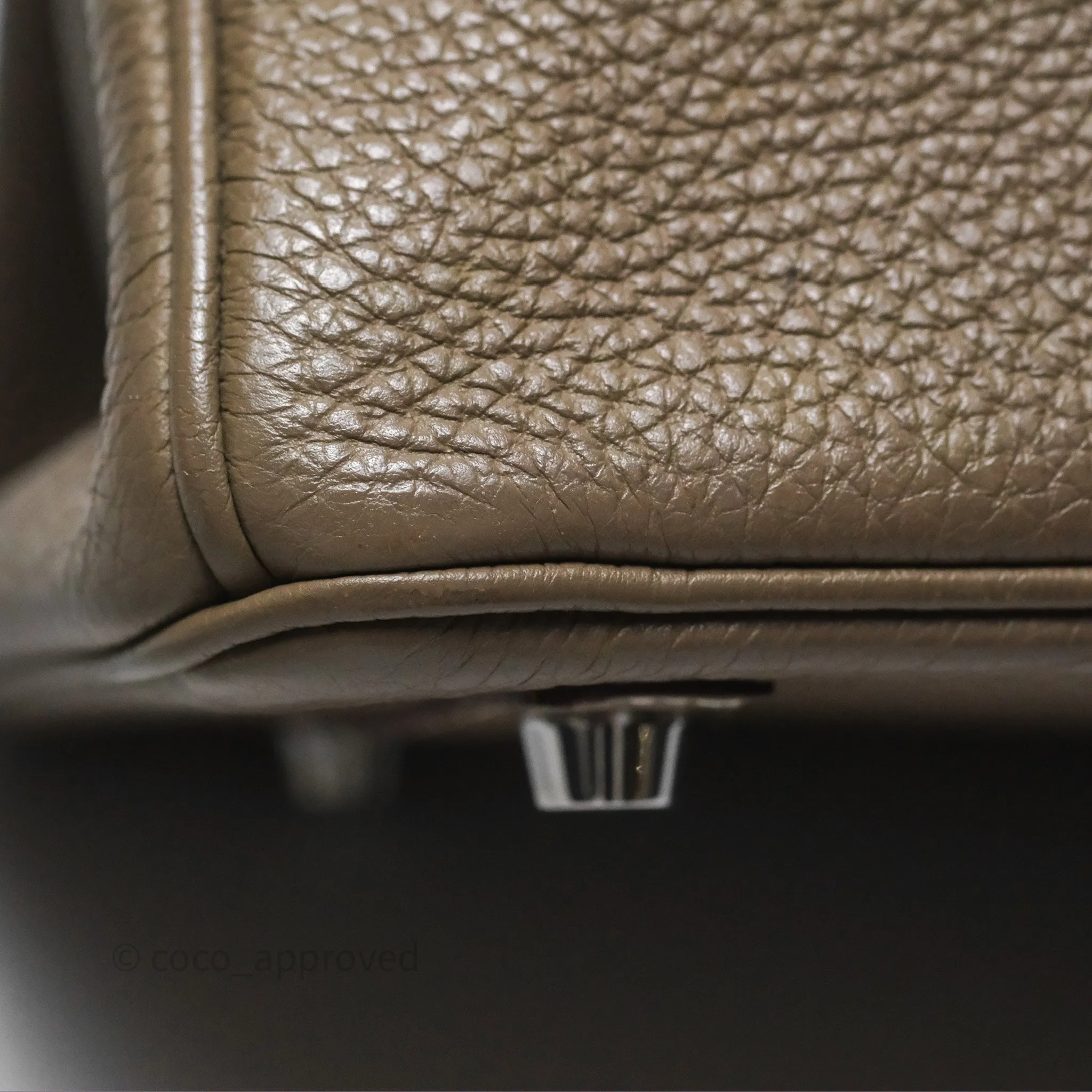 Hermes Birkin 25 Retourne Etoupe 18 Clemence Palladium Hardware
