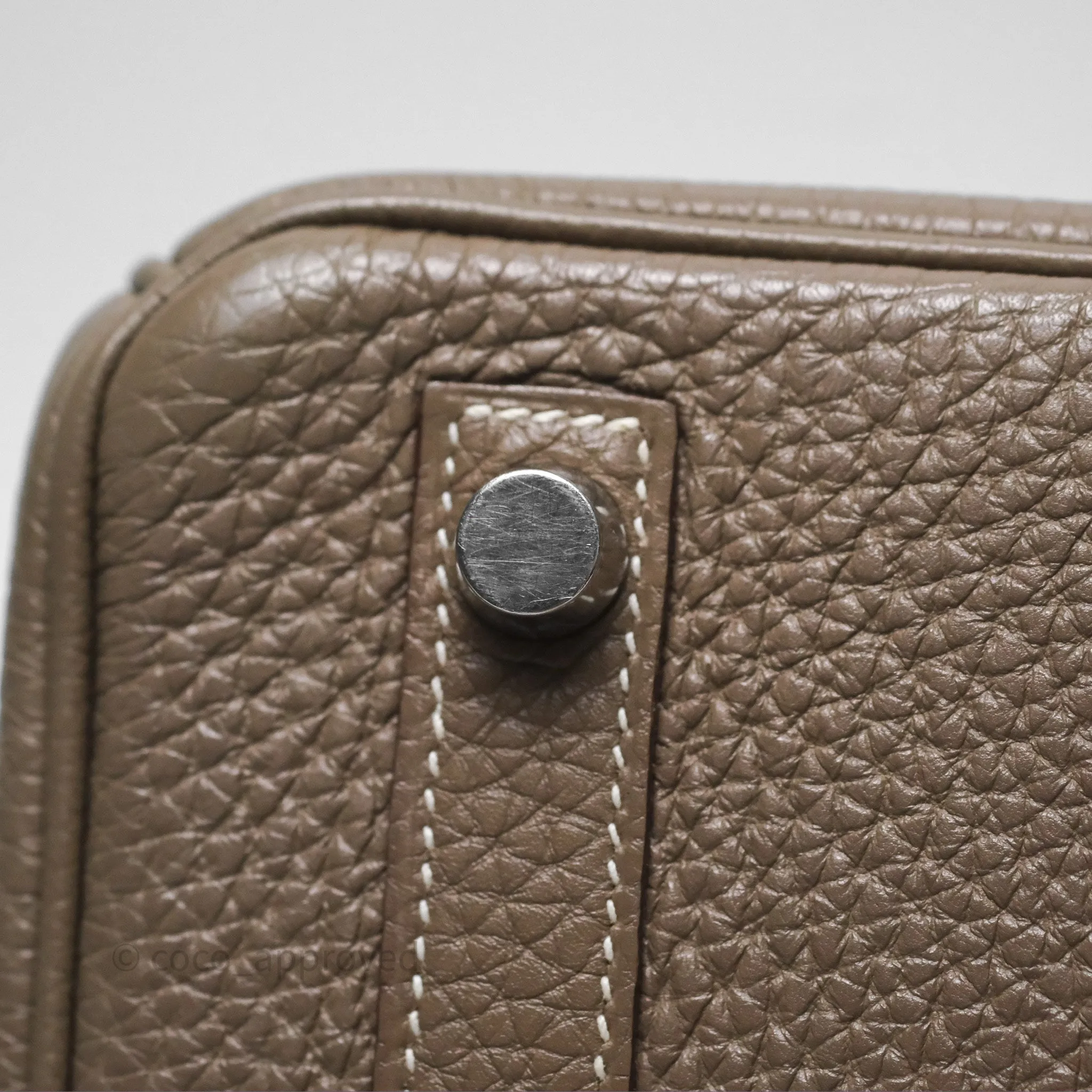 Hermes Birkin 25 Retourne Etoupe 18 Clemence Palladium Hardware
